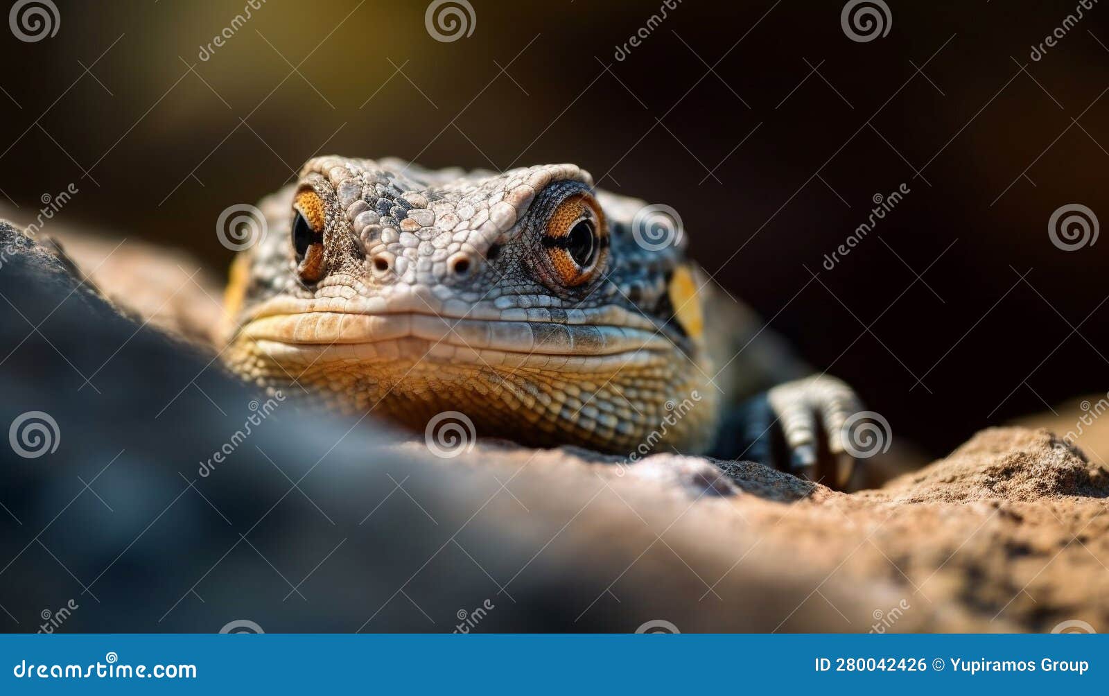 Endangered Toad Crawls Slowly, Looking at Camera in Forest Generated by