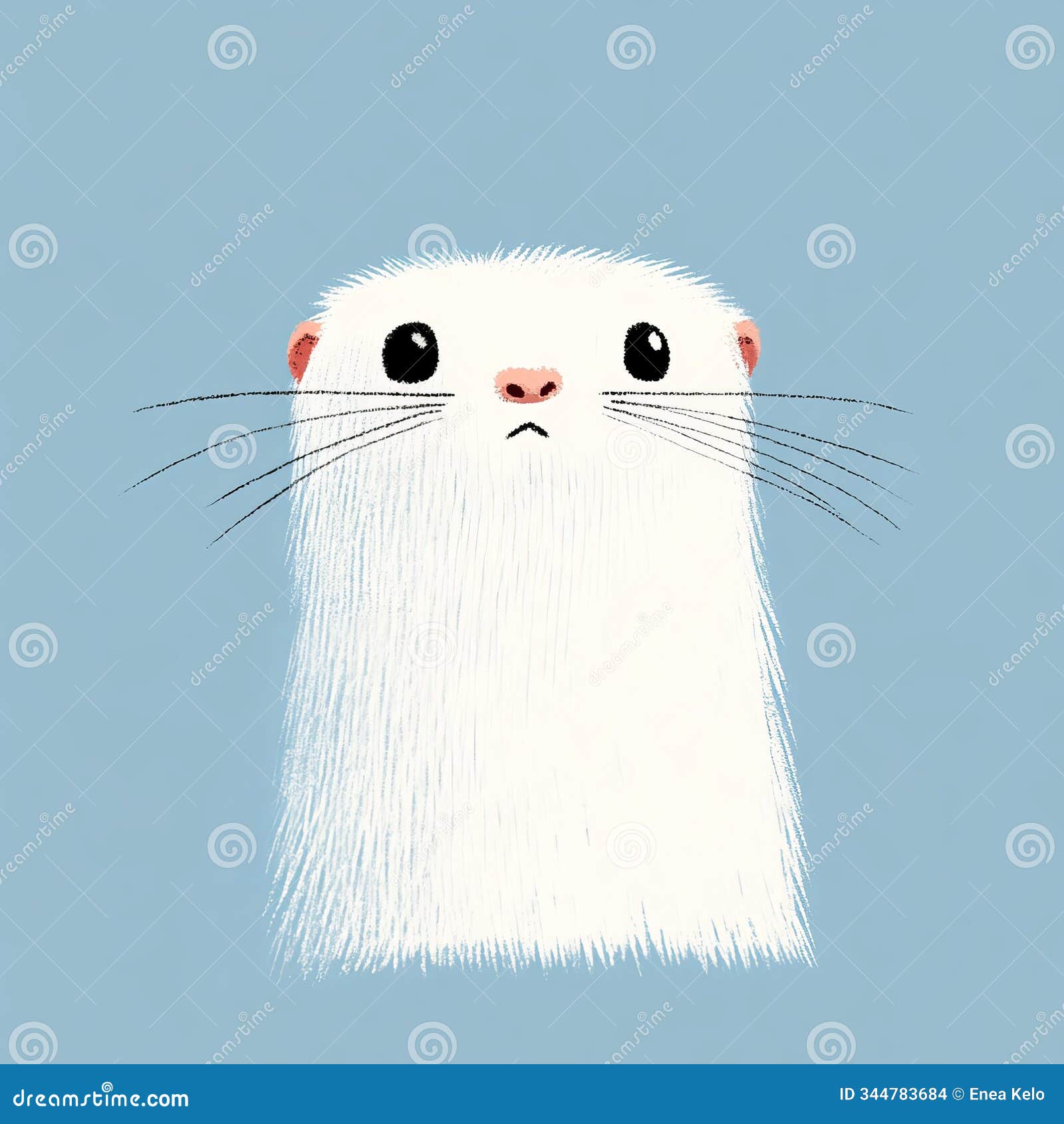 playful funny ferret close-up doodle portrait