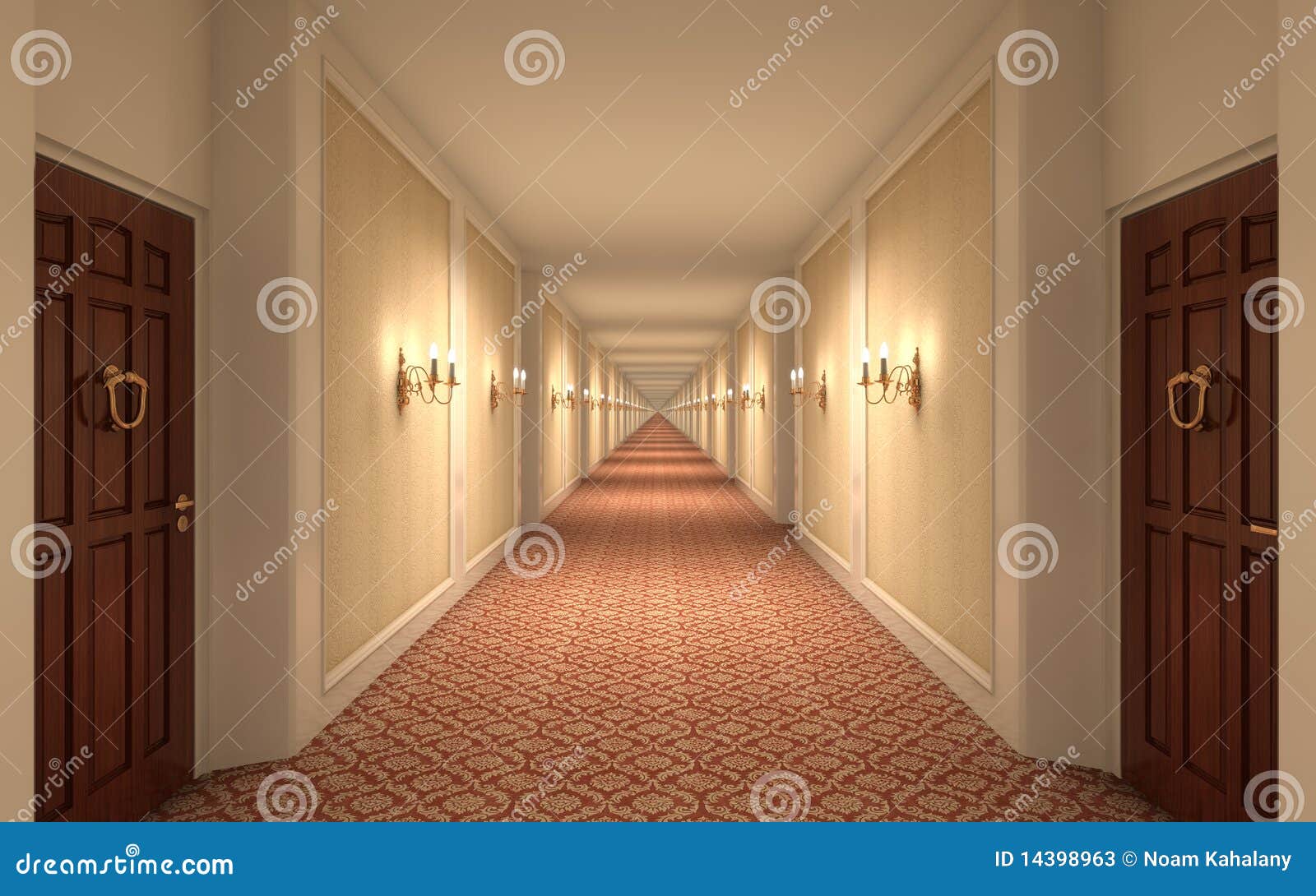 endless hotel corridor
