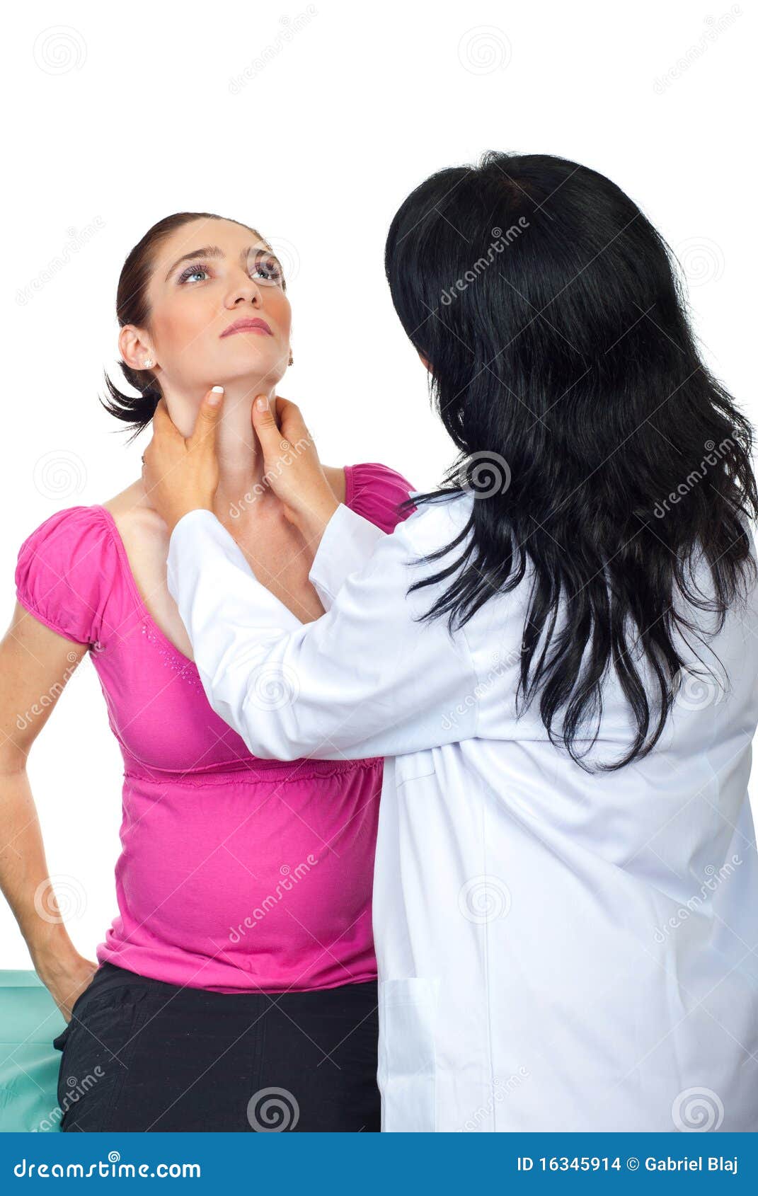 Endocrinologist Checking Tyroid Woman Stock Photo Image of diagnosis
