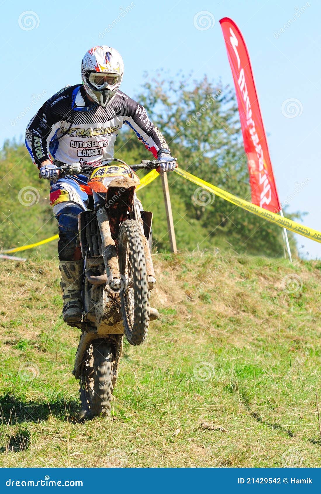 UHLIRSKE JANOVICE, CZECH REPUBLIC - OCTOBER 01: Unidentified rider in the national enduro cross championship on October 01, 2011 in Uhlirske Janovice, Czech Republic