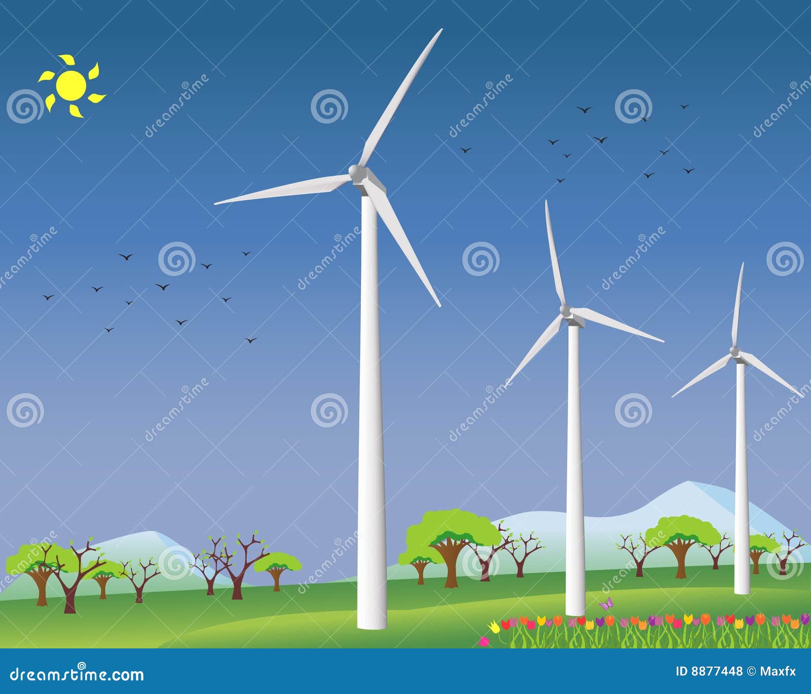 diferencia mezcla Asado Energía Eólica Para La Energía Alternativa Ilustración del Vector -  Ilustración de flor, reanudable: 8877448