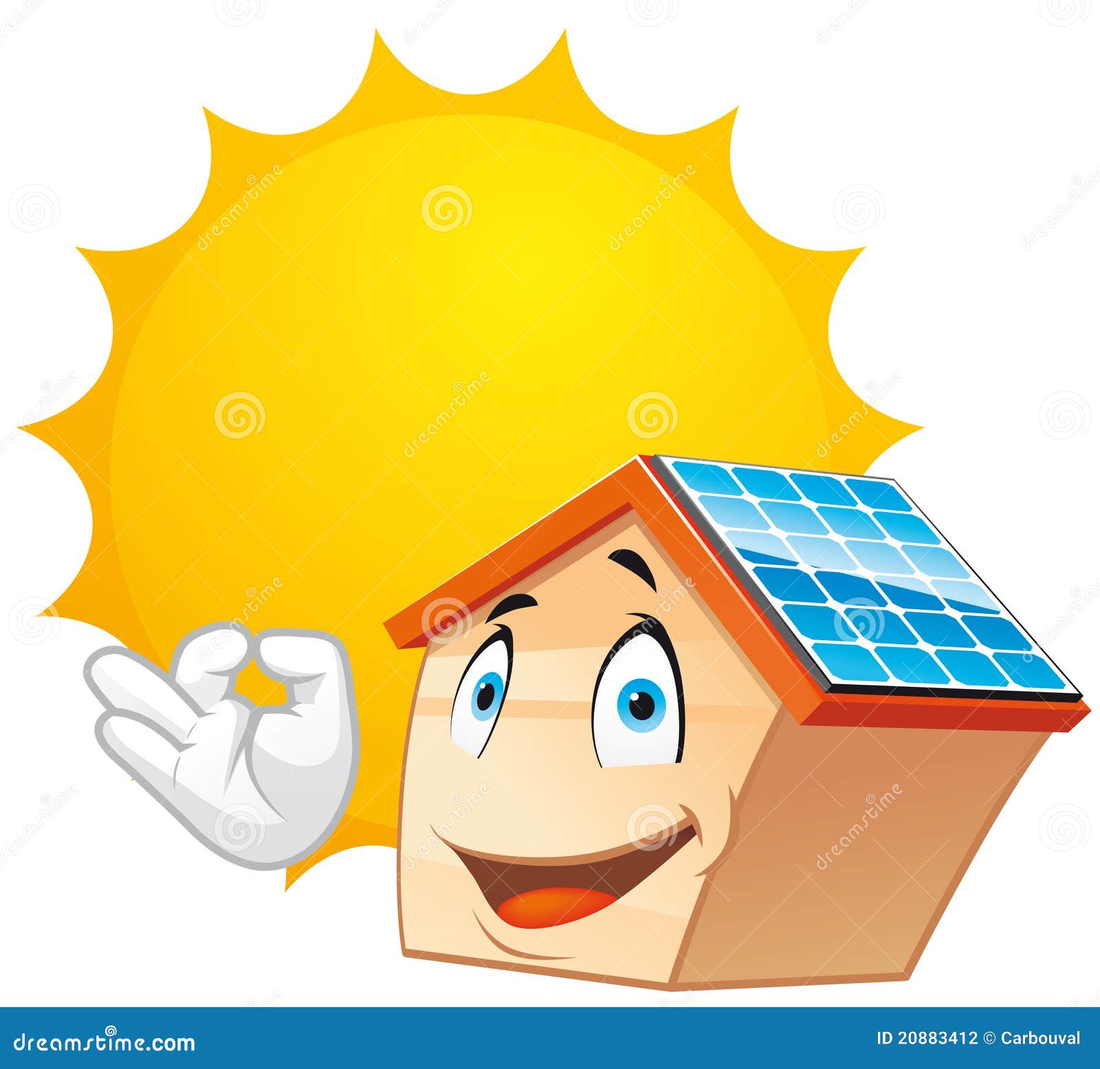 Energía solar stock de ilustración. Ilustración de mano - 20883412