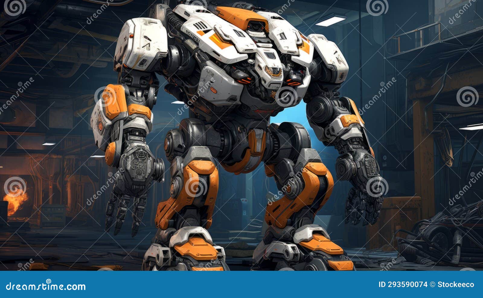 energetic brush strokes: counter-strike mecha in hyper-detailed renderings