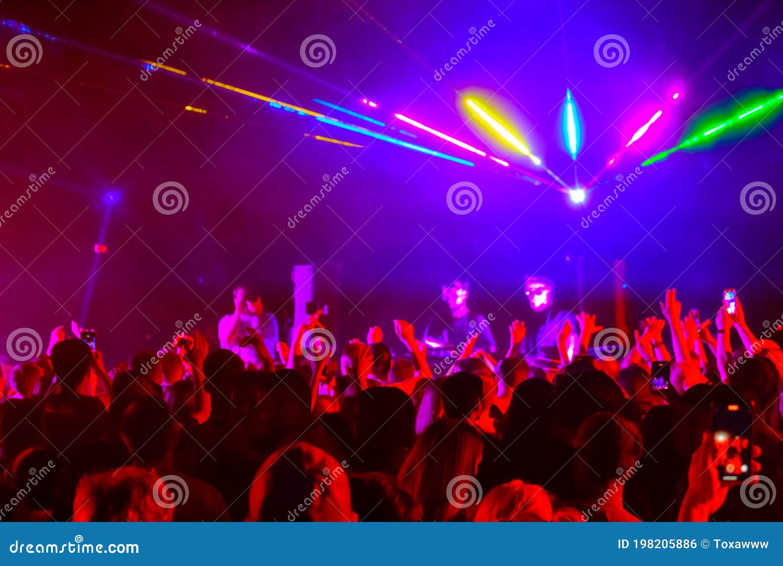 Crowd and DJs Dancing during Party Editorial Photo - Image of dynamic ...