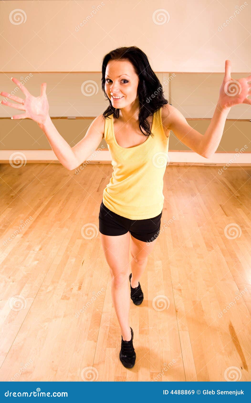 Energetic Girl in a Dance Studio Stock Image Image of sporty, open