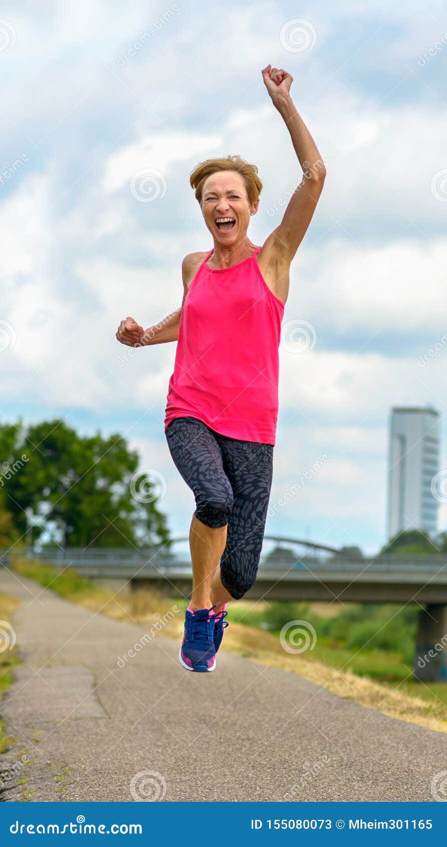 energetic motivated exuberant middle-aged woman