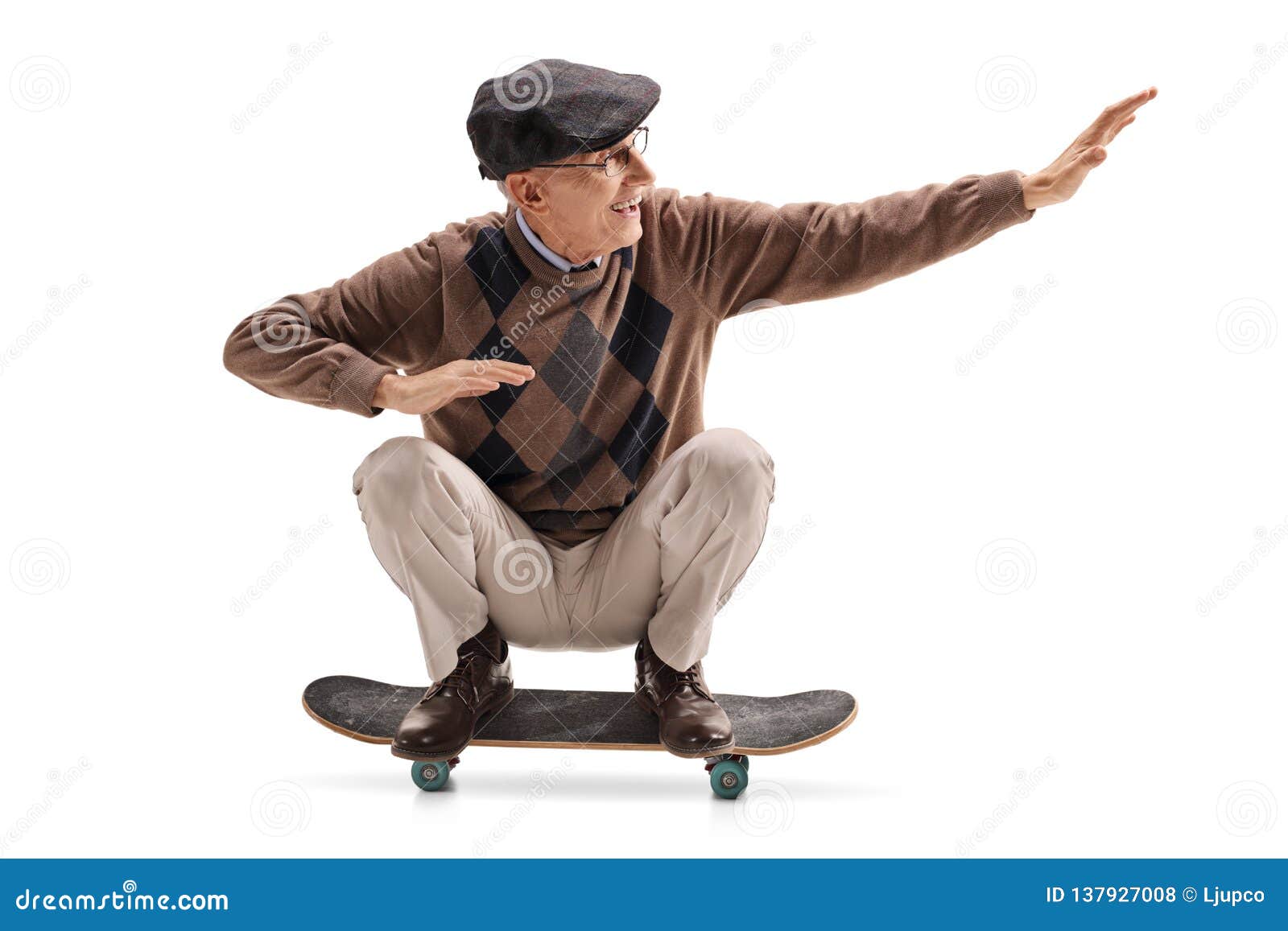 Energetic Senior Man Riding A Skateboard Stock Photo - Image of extreme ...