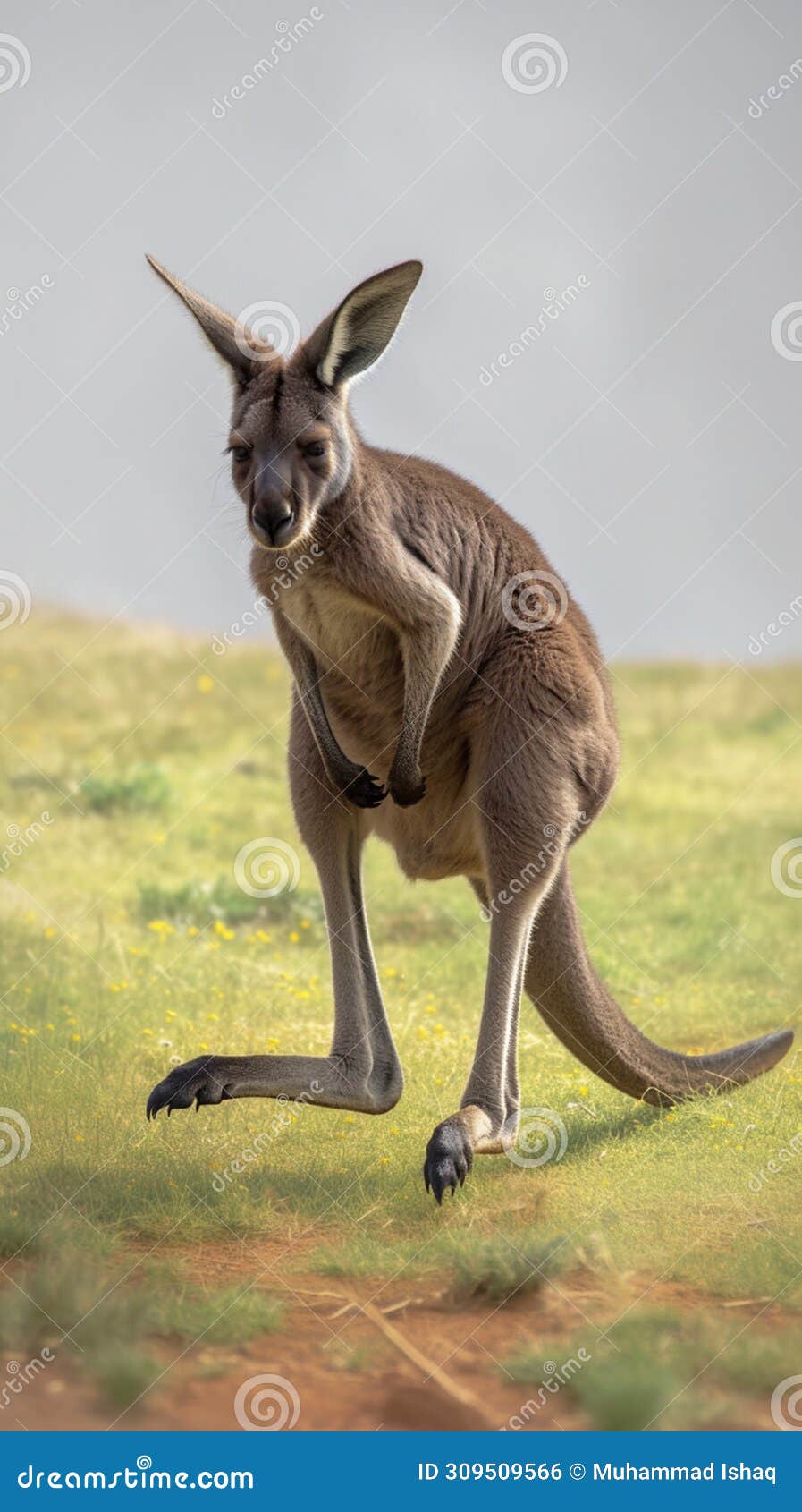 energetic wildlife kangaroos portrait while in mid air, displaying jumping prowess