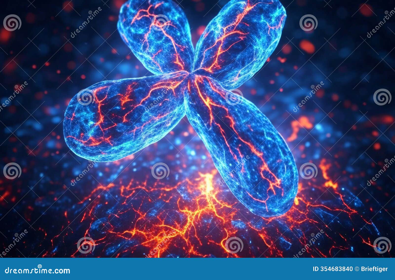 energized chromatin x-chromosome with complex surface patterns