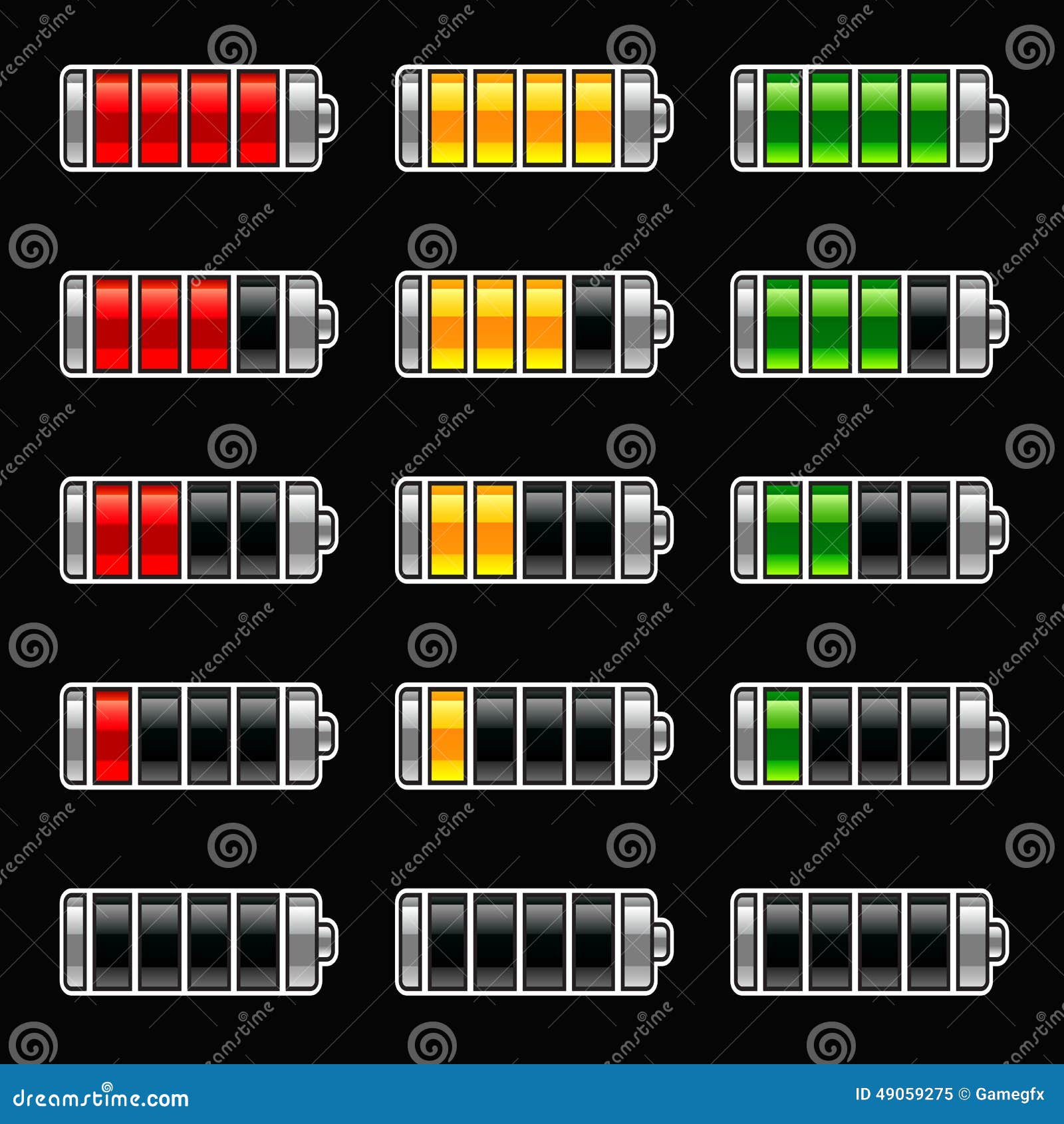 Energy bar battery level stock vector. Illustration of element 49059275