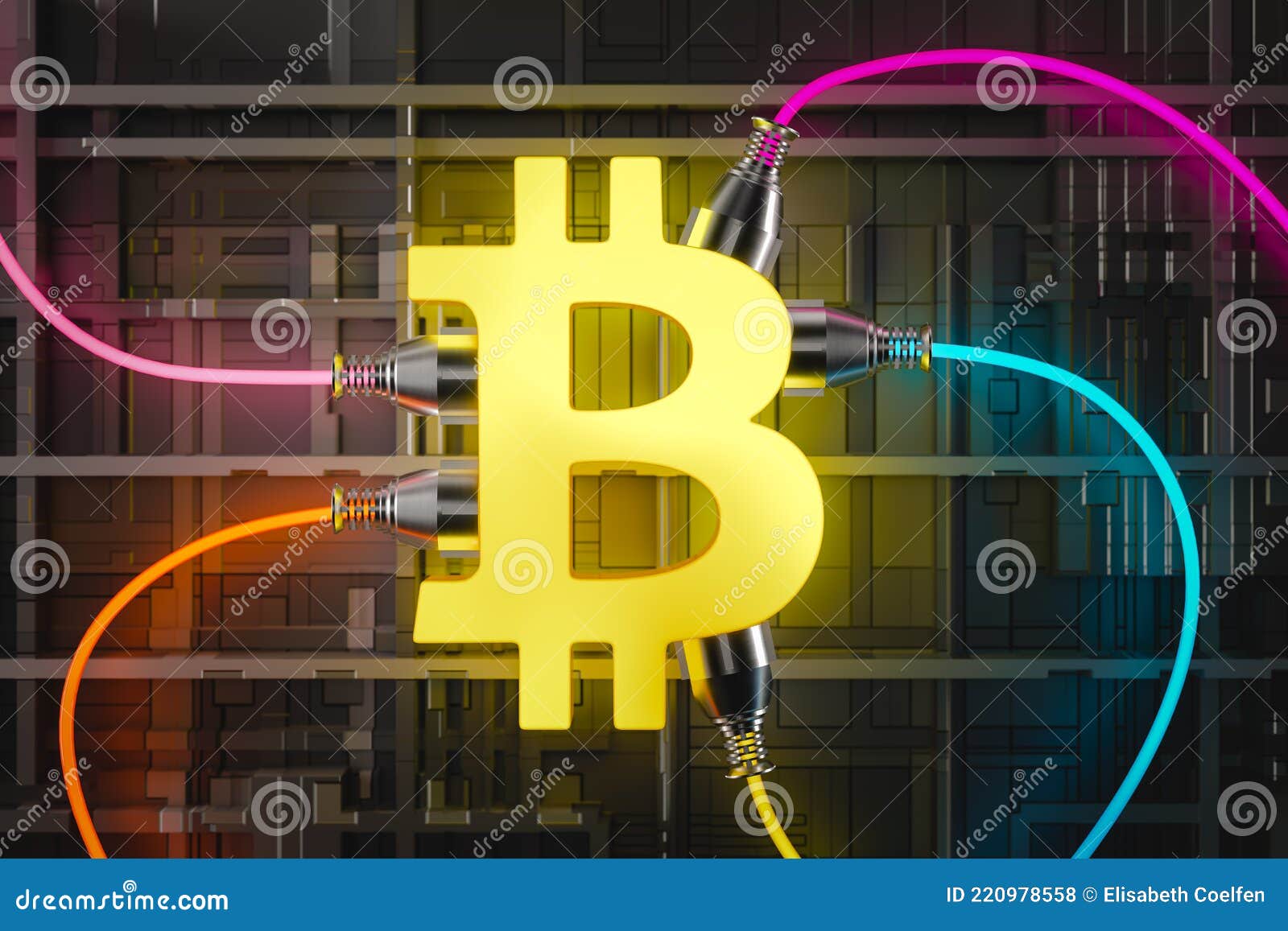 Energy Consumption of Bitcoin Mining 3D Render Stock Illustration -  Illustration of waste, blockchain: 220978558