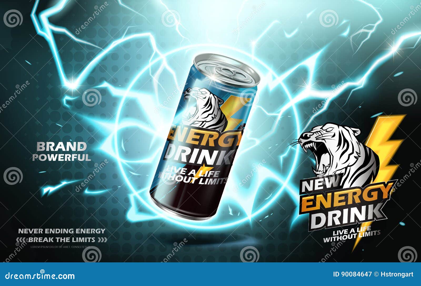 Energy drink ad stock vector. Illustration of brand, science - 90084647