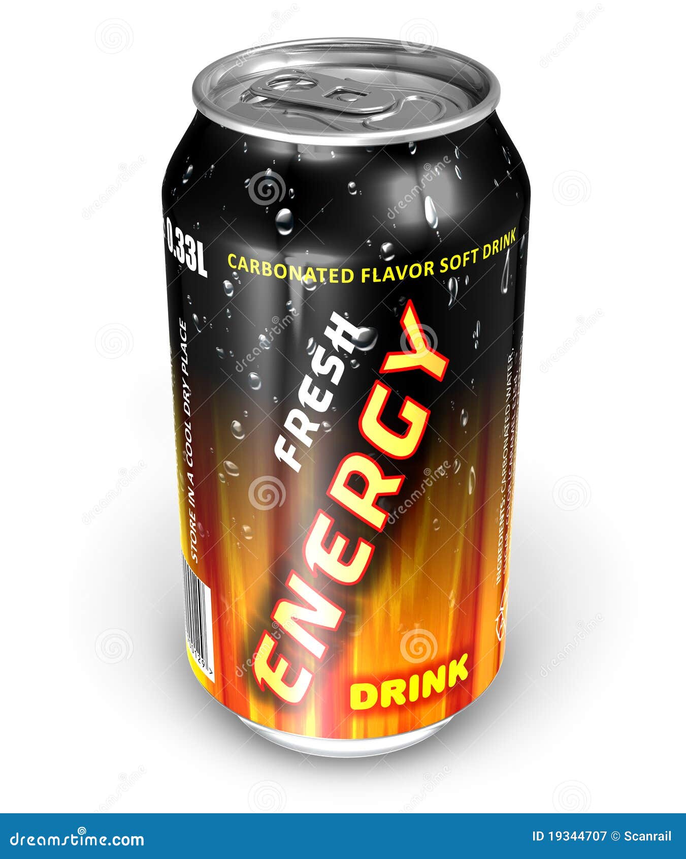 Energy drink in metal can stock illustration. Illustration of nutrition