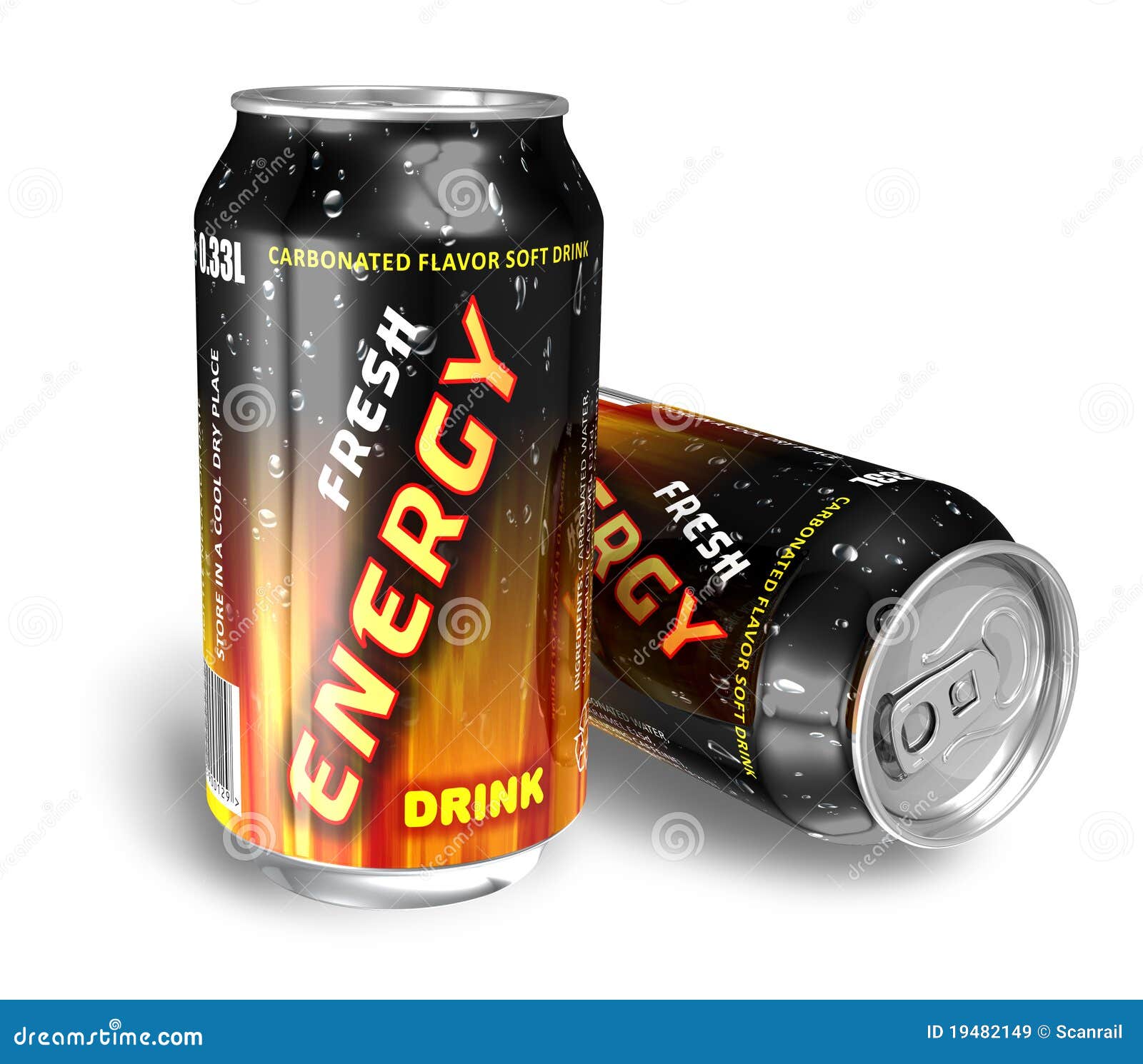 Energy Drinks In Metal Cans Stock Illustration Illustration of