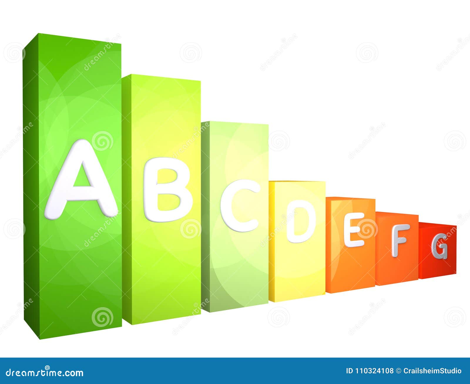Energy Efficiency Labeling Scale Bar Chart Rendering Isolated Stock