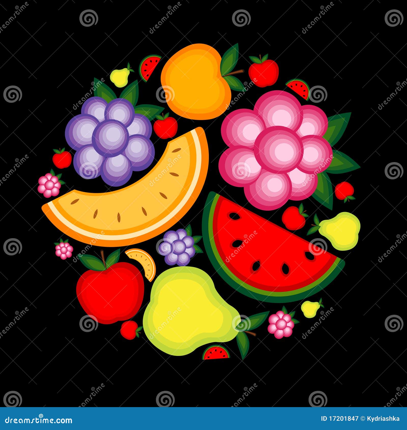 Energy Fruit Background for Your Design Stock Vector Illustration of