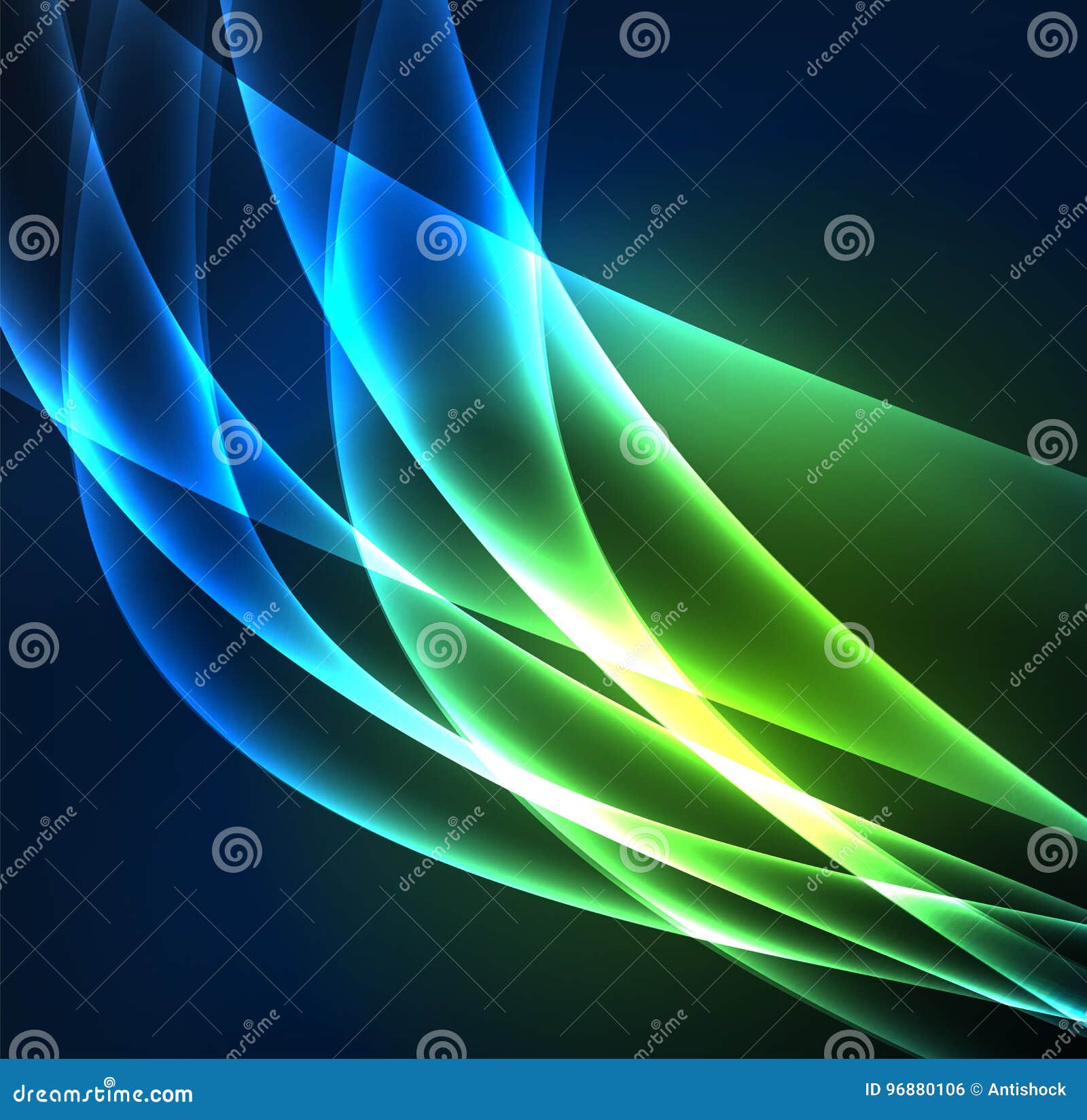 energy lines, glowing waves in the dark,  abstract background