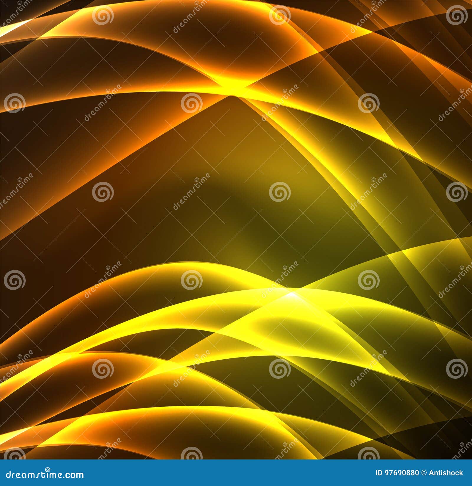 energy lines, glowing waves in the dark,  abstract background