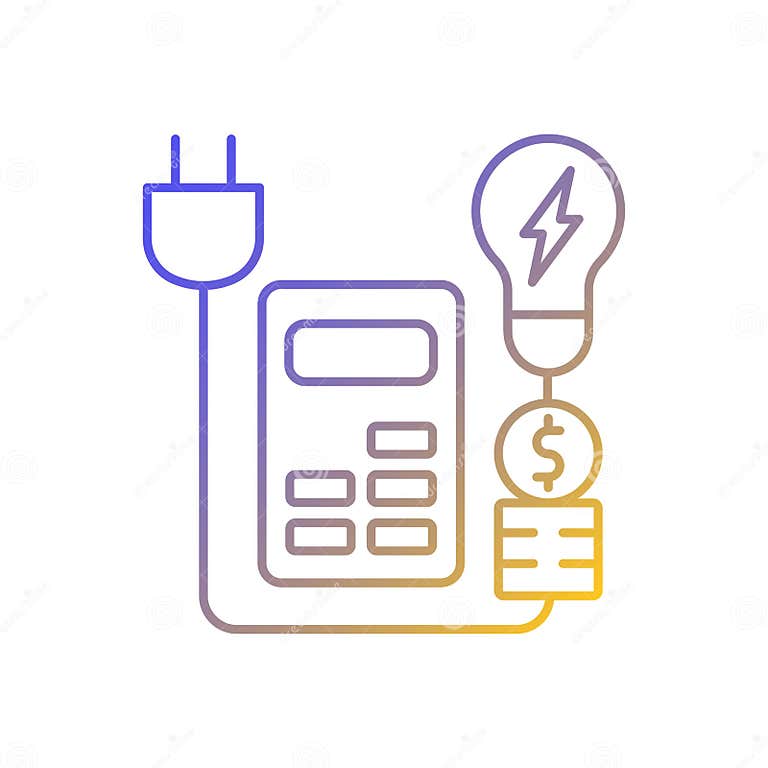 energy-price-rebates-gradient-linear-vector-icon-stock-vector