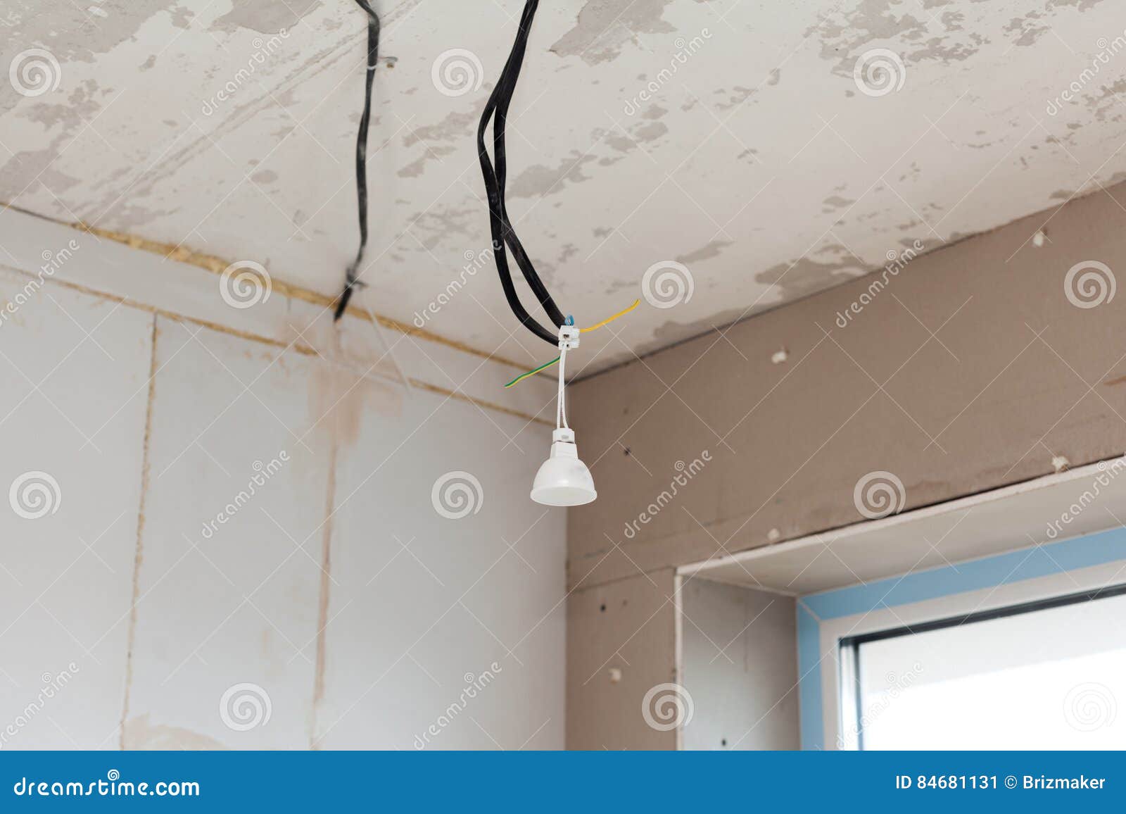 Energy Saving Lamp on the Ceiling. Ceiling Light Stock Image Image of