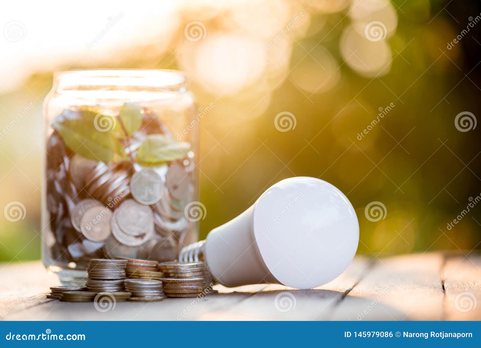 Energy Saving LED BULB ECO with the Environment Stock Photo Image of