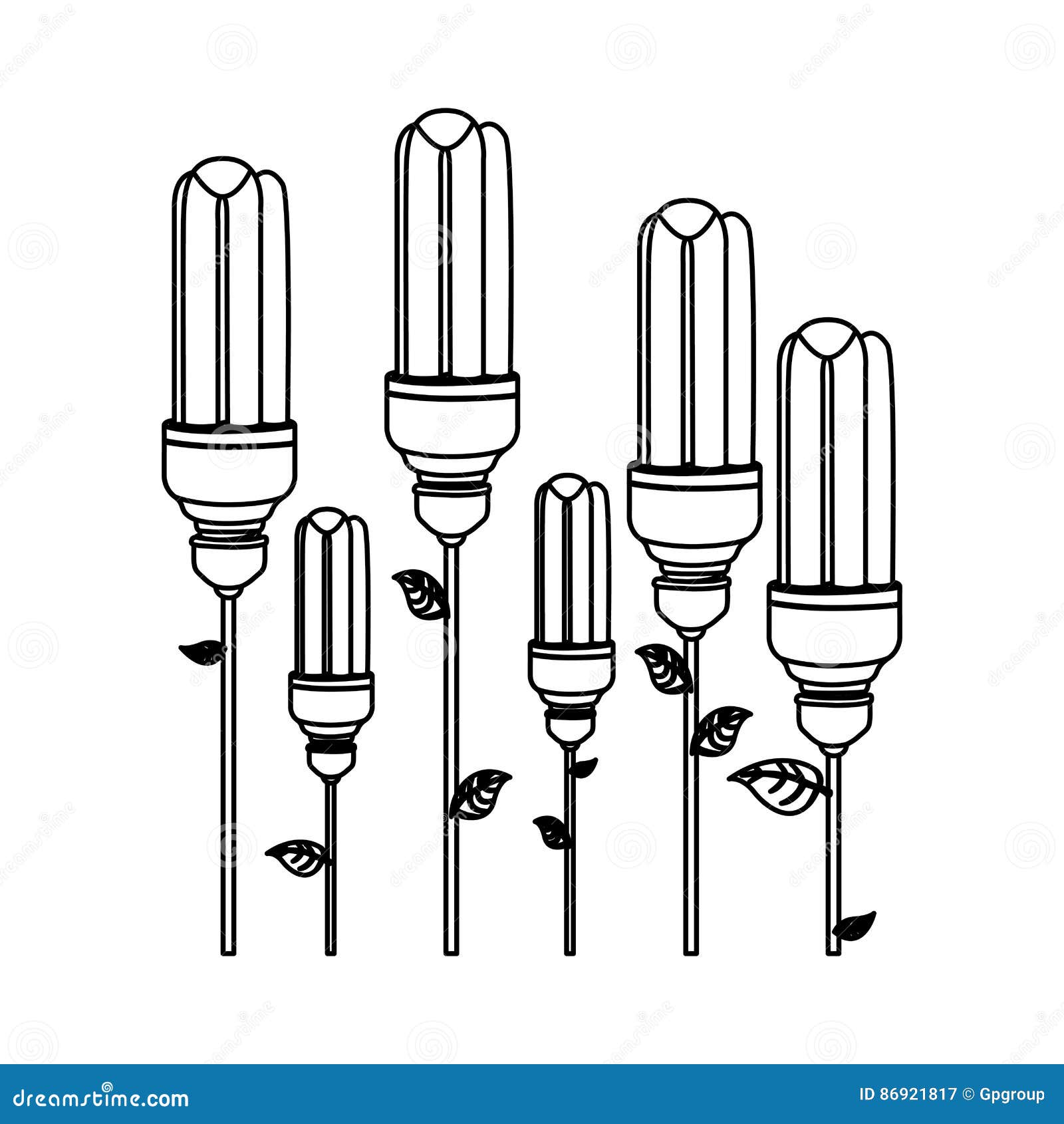 Energysaving Light Bulbs Plant Icon Stock Illustration Illustration of growth, digitally