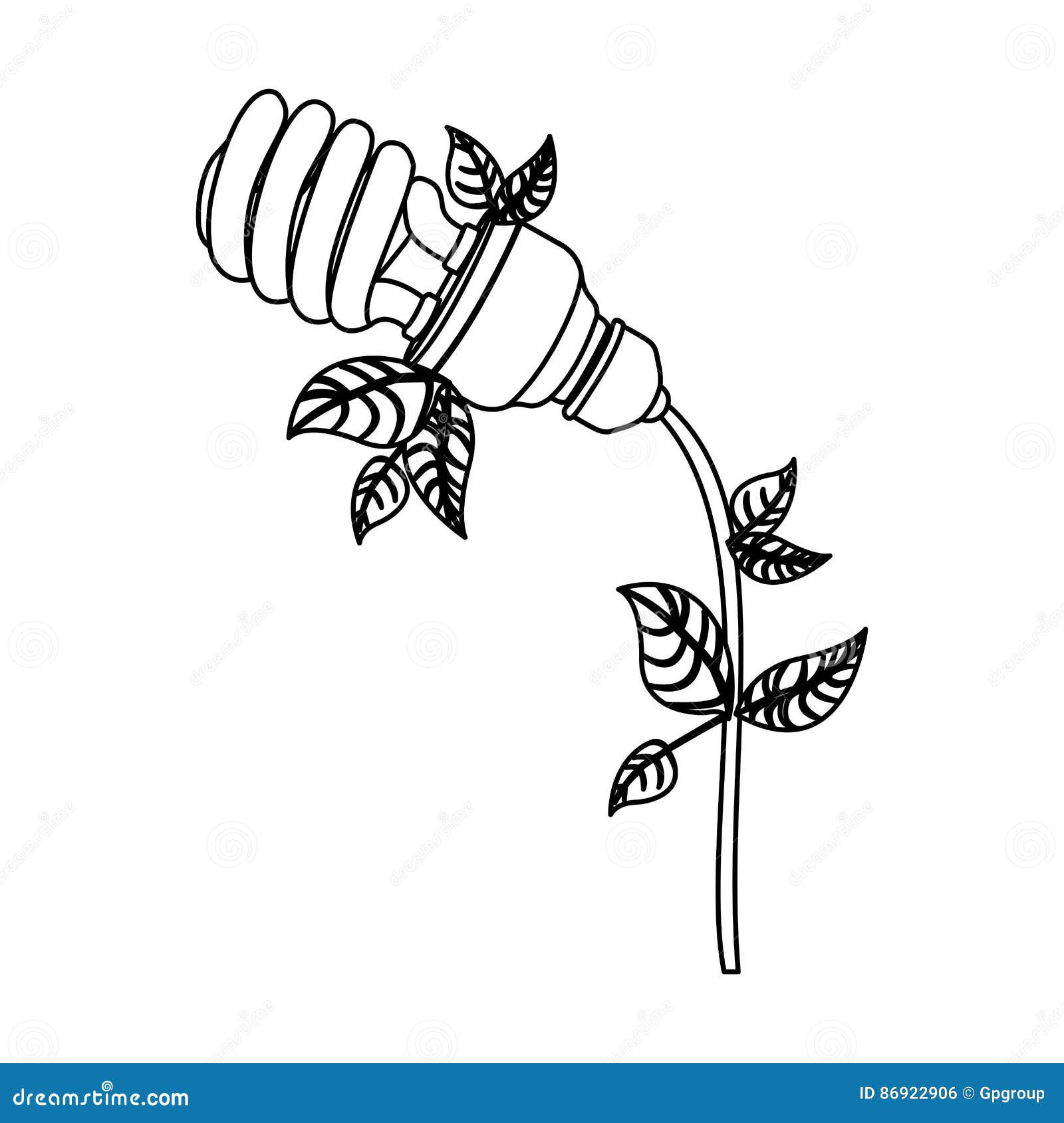 Energysaving Light Bulbs Plant Icon Stock Illustration Illustration of green, electric 86922906