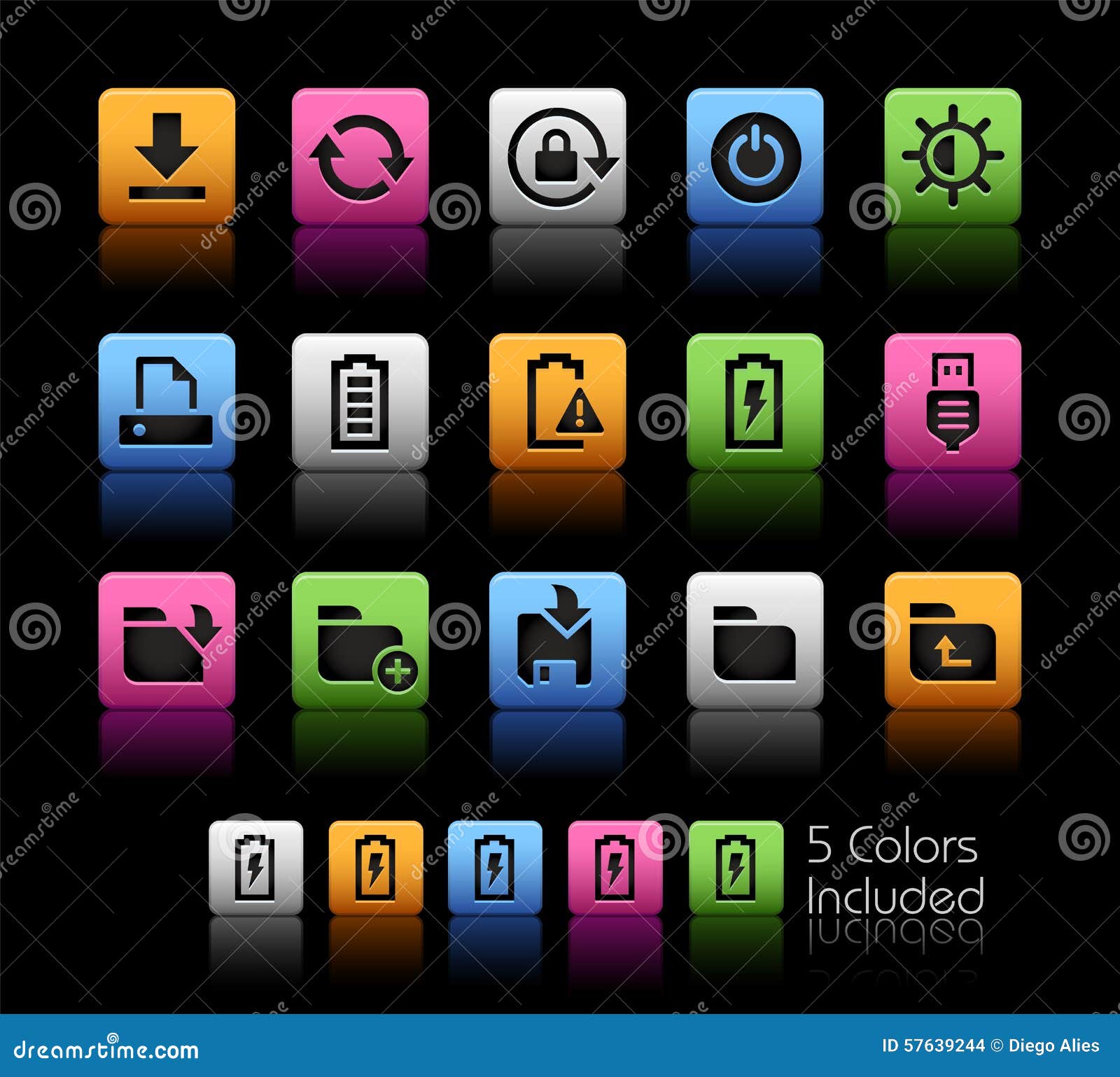 Energy and Storage Icons stock vector. Illustration of icons - 57639244