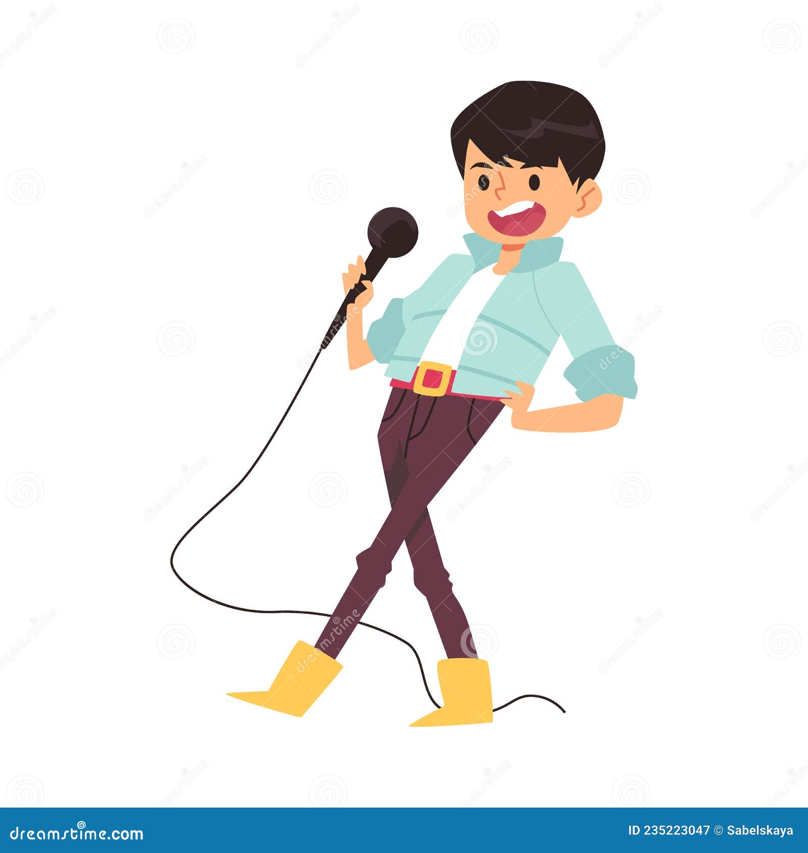 Microphone De Chanson Pour Enfants Pour Karaoké Illustration Vectorielle