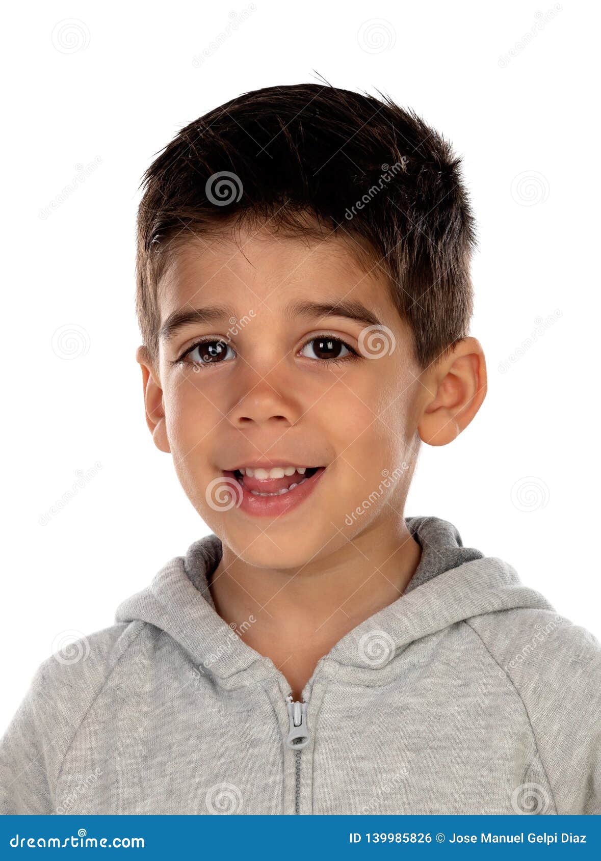 Enfant Gitan Avec Le Pull Molletonne Gris Photo Stock Image Du Duree Cheveu