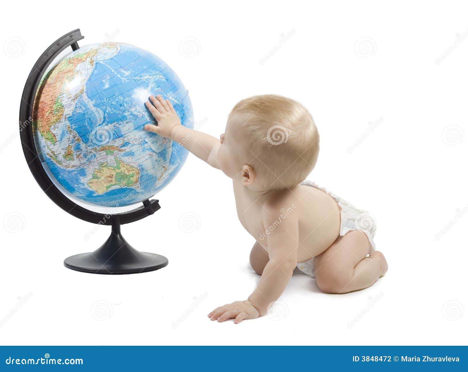 Enfant Jouant Avec Le Globe Photo stock - Image du doigt