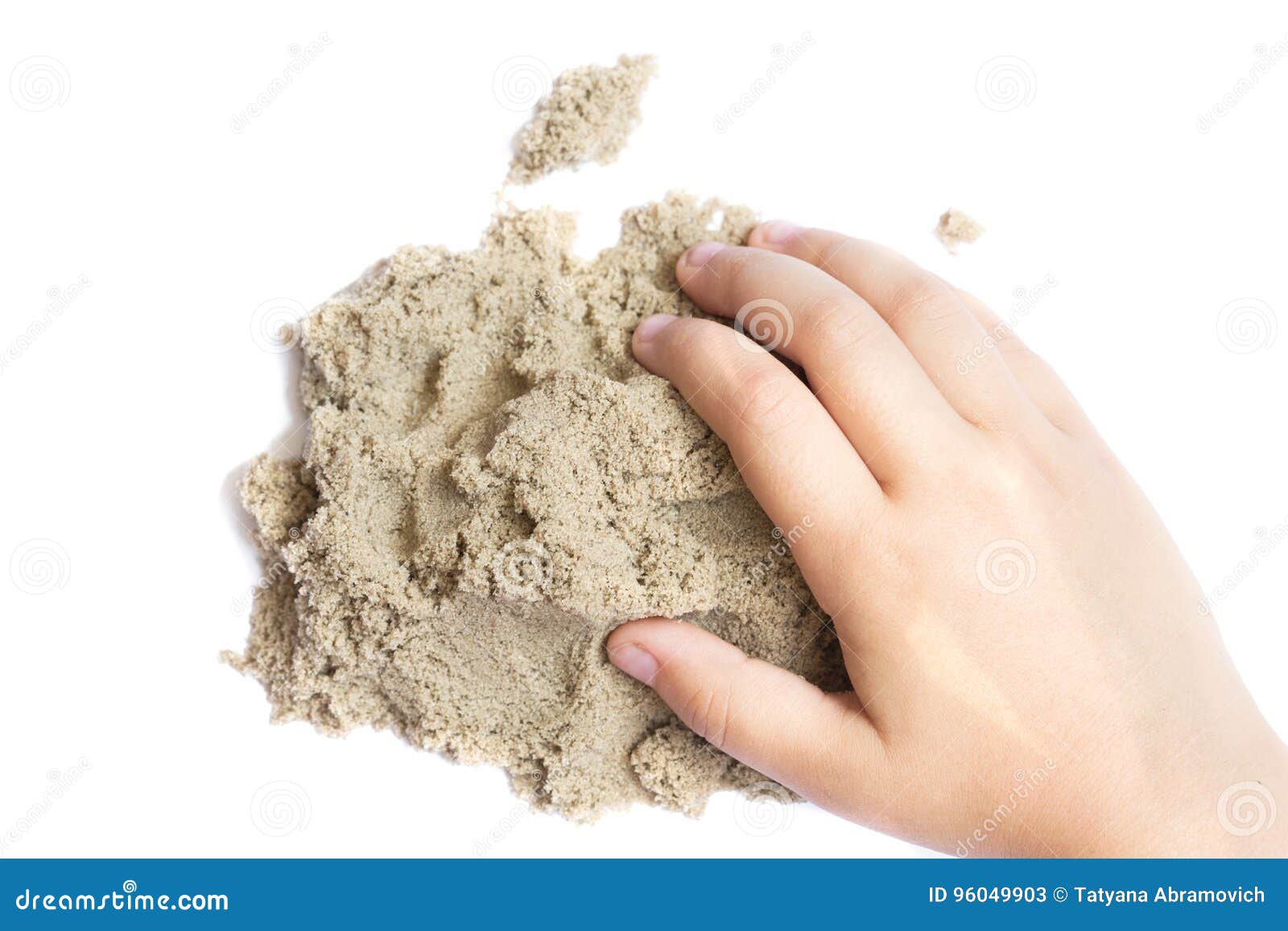 Enfant Jouant Avec Le Sable Cinétique Main De L'enfant Dans Le Sable C  Image stock - Image du détail, malléable: 96049903