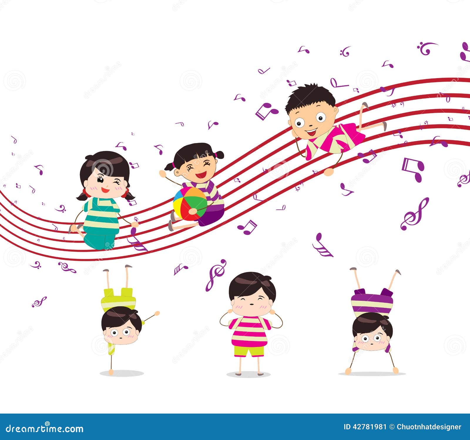 illustration stock enfants appréciant jouant la musique image