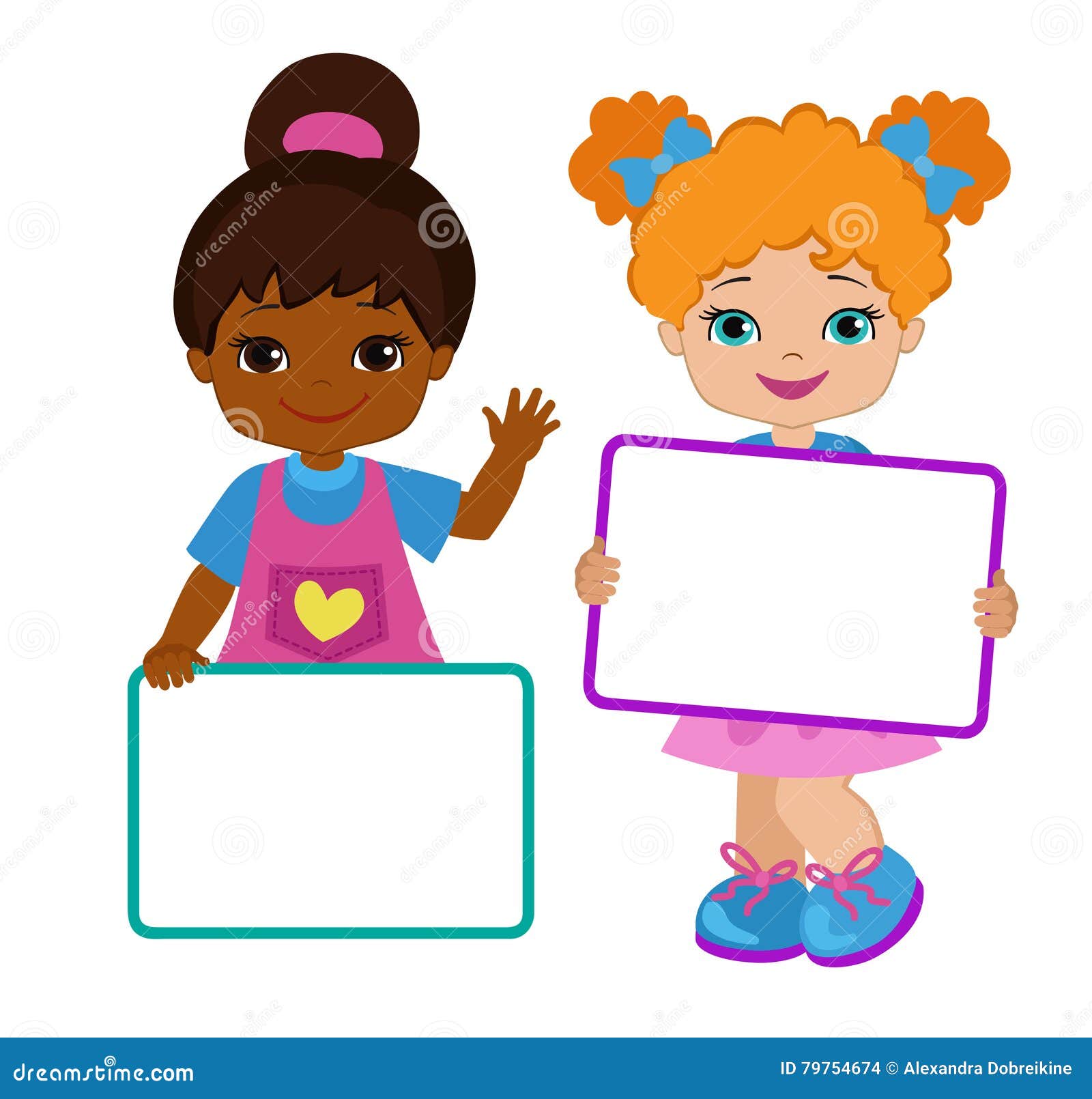 Cadre photo de dessin d'illustration d'enfants, panneau de verre