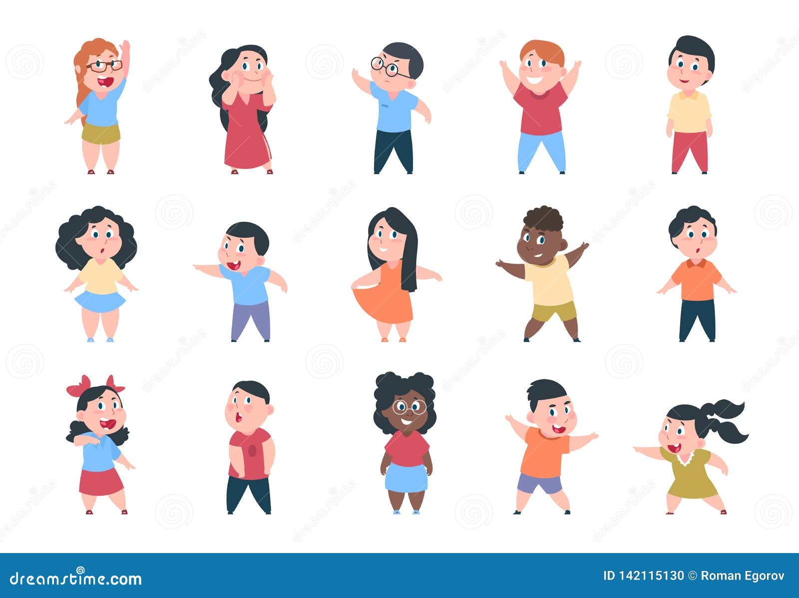 Enfants De Dessin Anime Caracteres D Ecole De Garcon Et De Fille Petit Enfant Heureux Groupe D Ecole Primaire Enfants D Etudian Illustration De Vecteur Illustration Du Enfants Fille