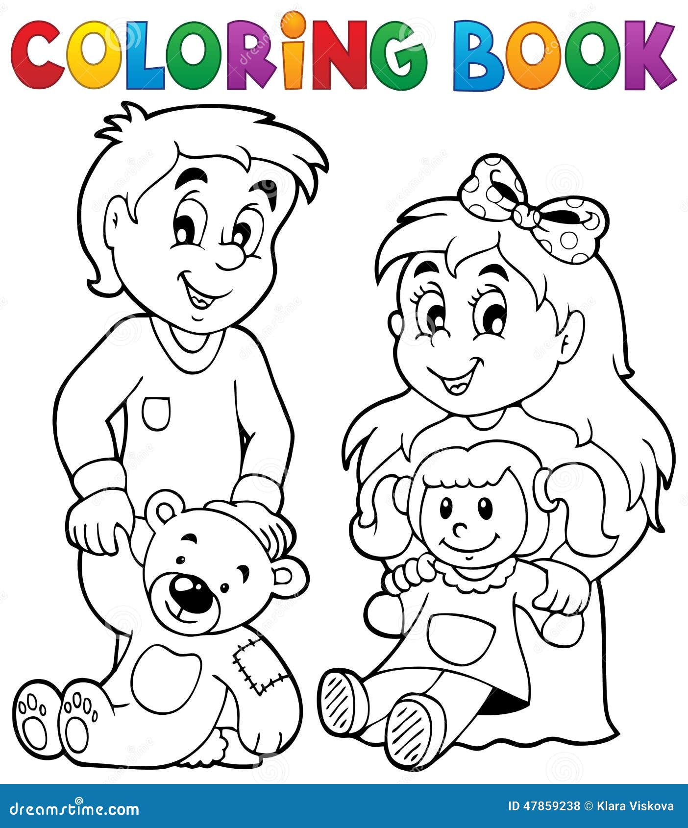 Enfants de livre de coloriage avec les jouets 1