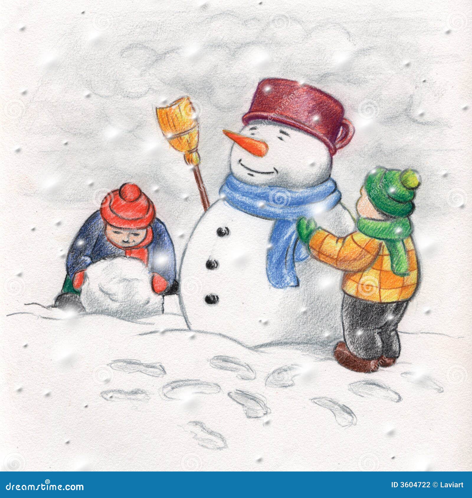 Le bonhomme de neige - MARQUE-PAGE- Hisae illustrations