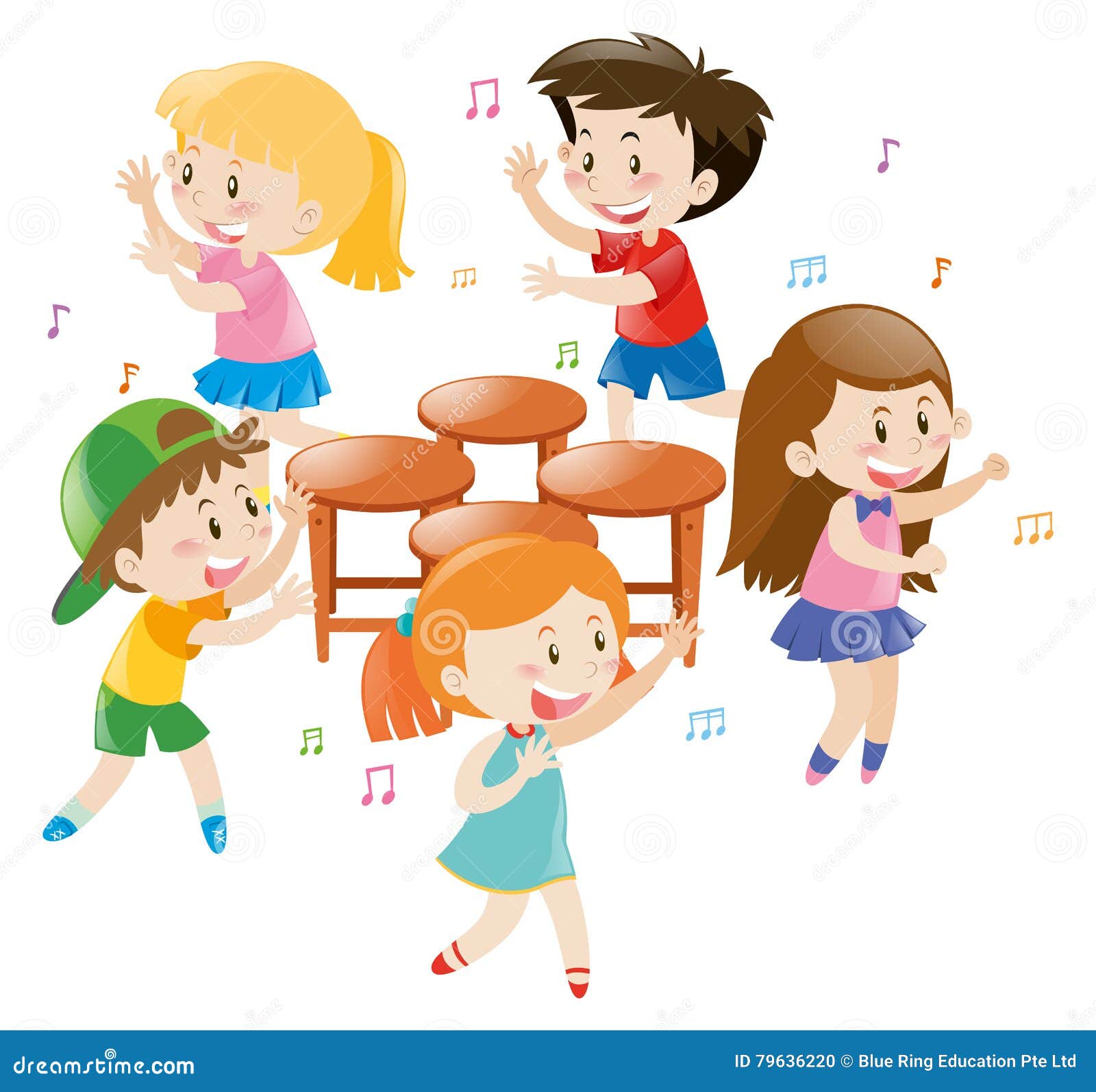 Enfants Jouant La Chaise De Musique Illustration Stock - Illustration ...