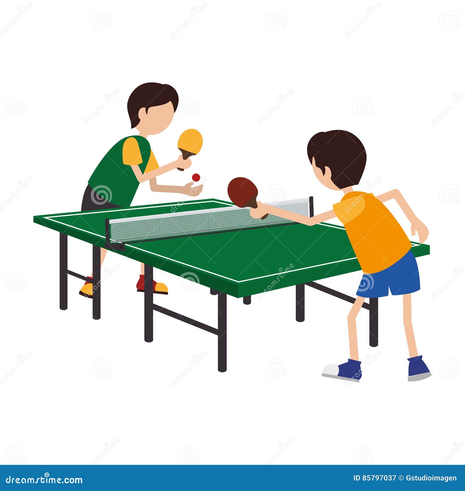 Enfants Jouant Le Ping-pong Illustration de Vecteur - Illustration du  enfance, bille: 85797037