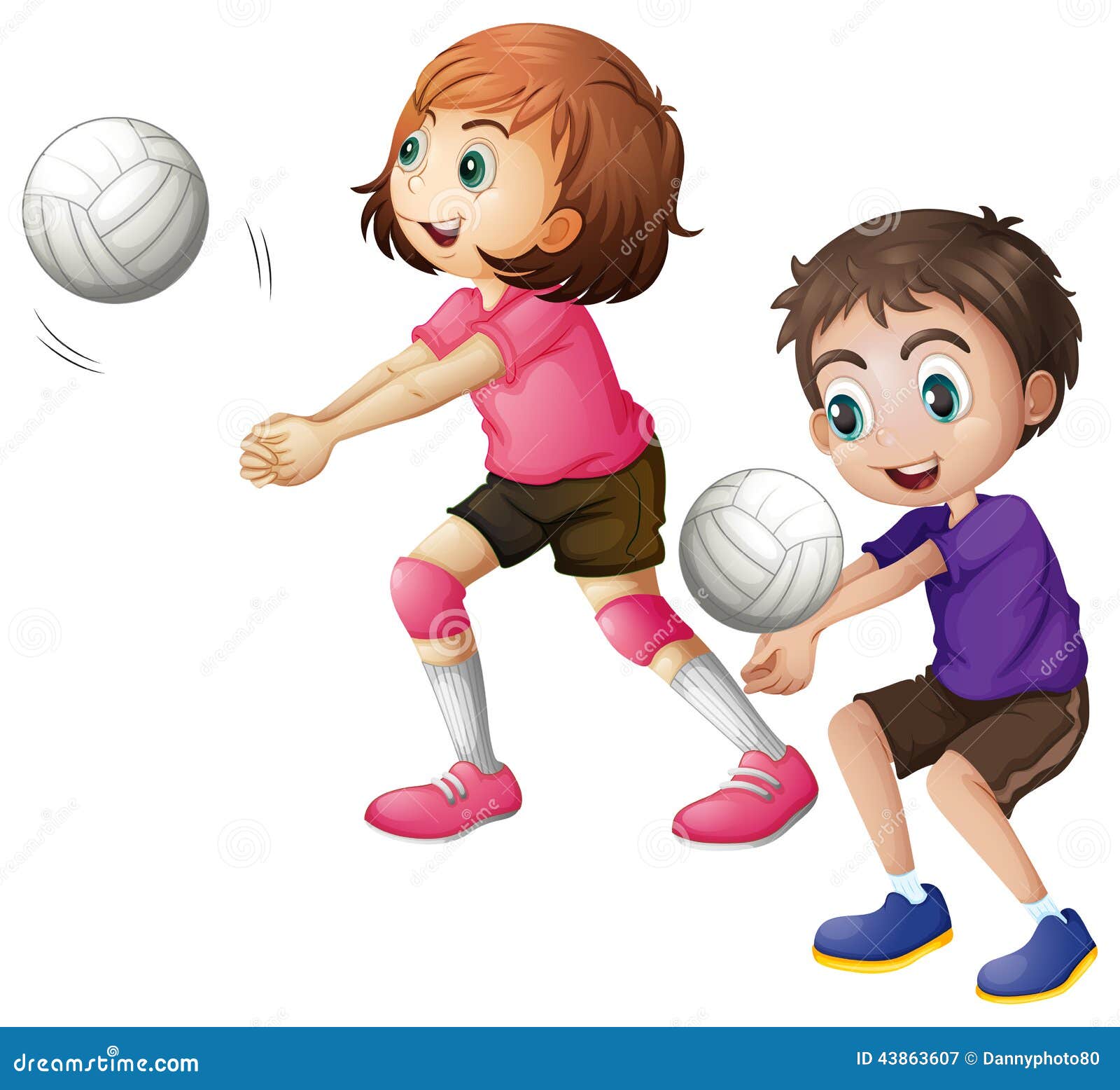Enfants Jouant Le Volleyball Illustration de Vecteur Image 43863607