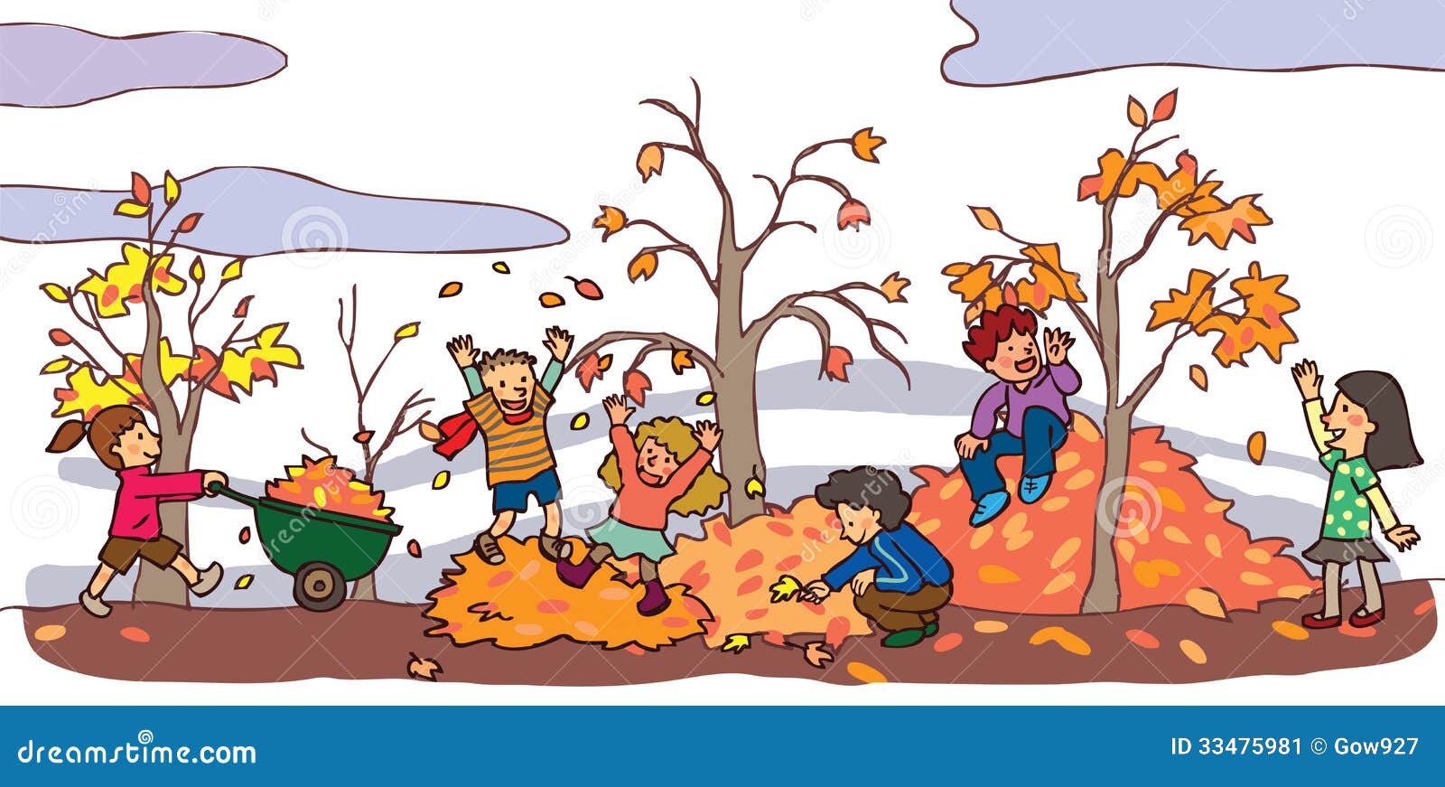 Cadre poster : Enfant jouant dans la nature en automne