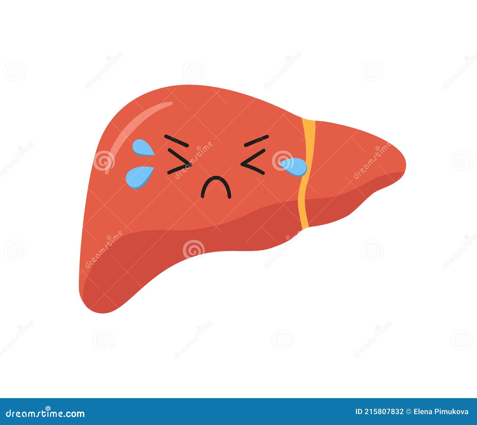 Enfermedad Triste Fibrosis Insalubre Hígado Carácter. Ilustración Vectorial  En Estilo Plano Y Dibujos Animados Ilustración del Vector - Ilustración de  malsano, normal: 215807832
