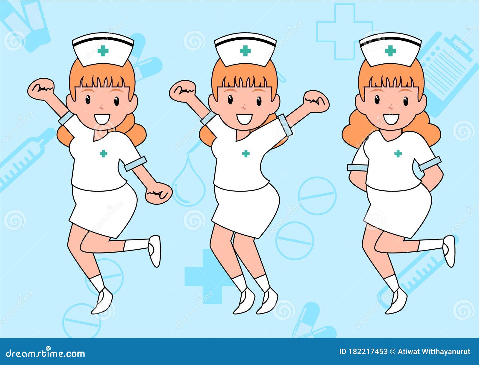 Enfermeras De Dibujos Animados Ilustración del Vector - Ilustración de  belleza, ayuda: 182217453