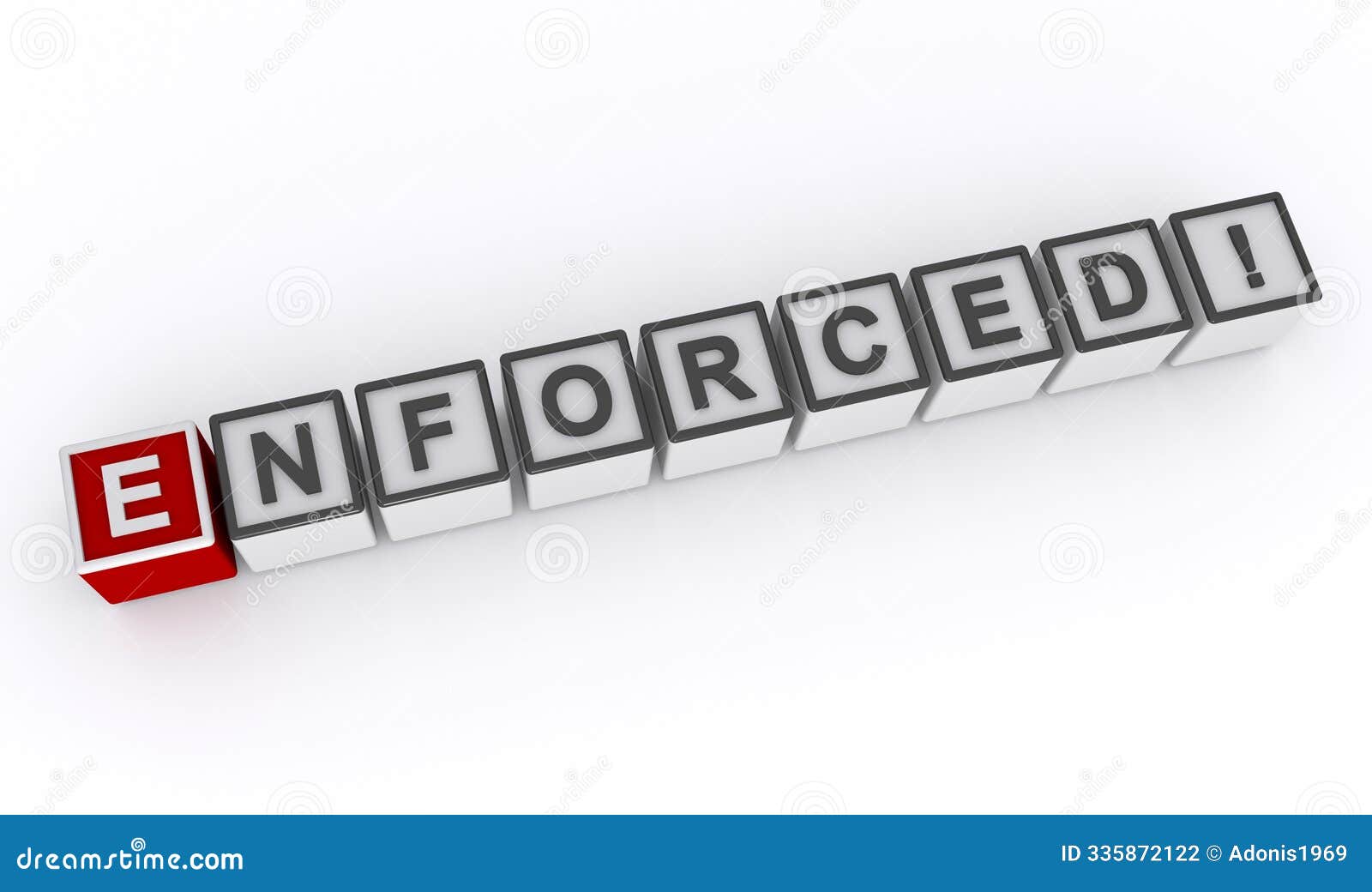 enforced word block on white
