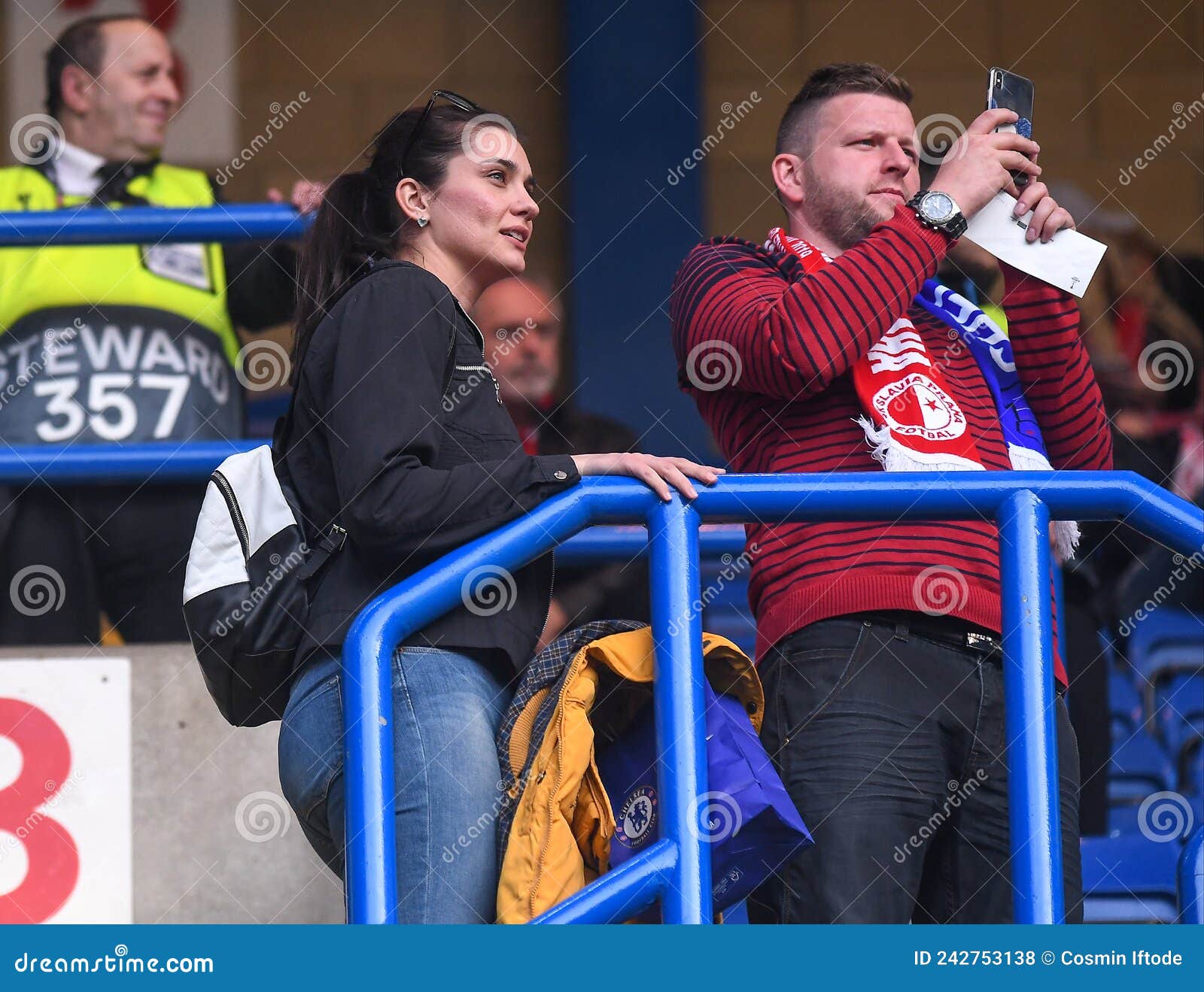 Slavia Prague Ultras in the Stands Editorial Photography - Image