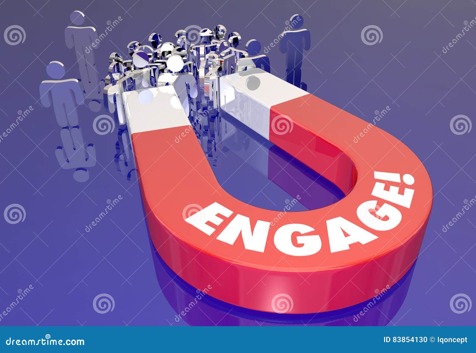Engage Customer Audience Interaction Magnet Pulling People Stock