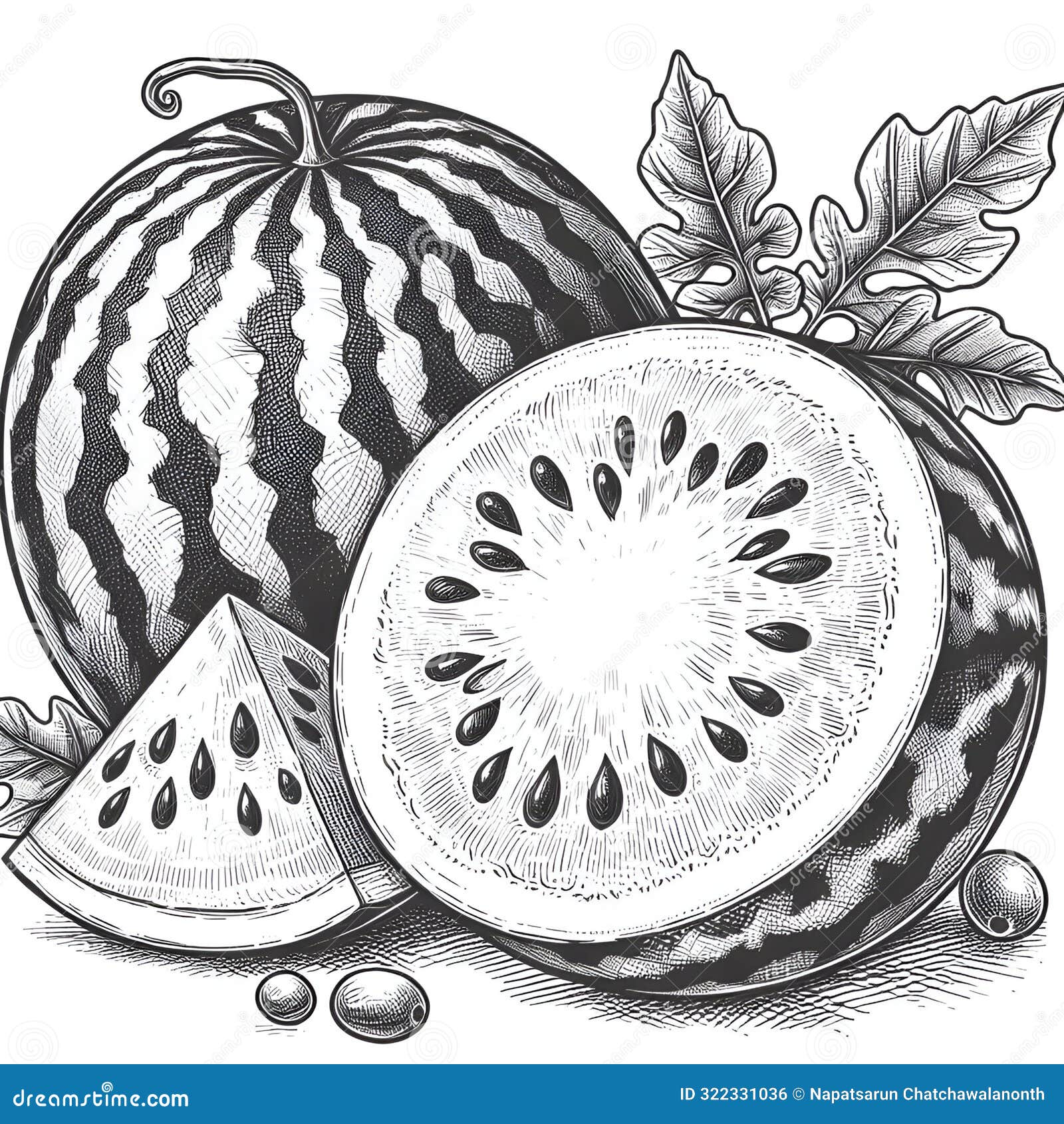 Fun with Watermelons Coloring Pages for Kindergarten Teaching