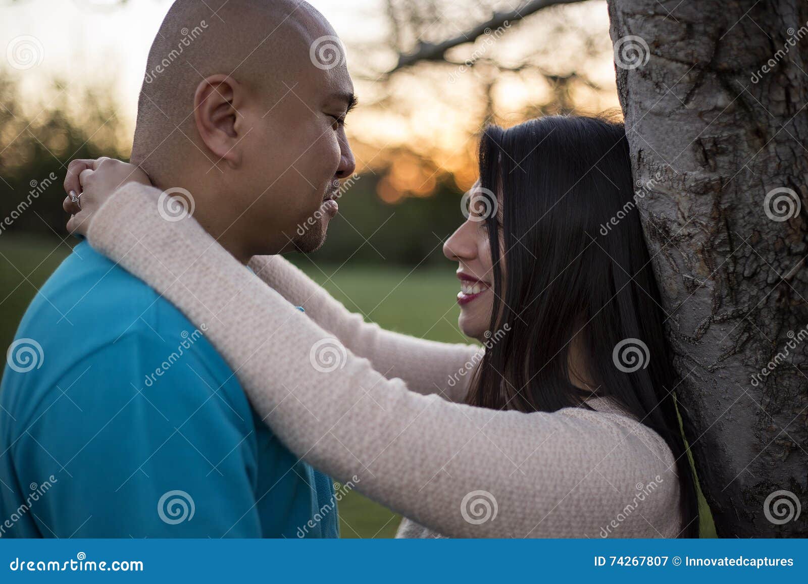 Engaged Latin Couple Stock Image Image Of Male Affectionate 74267807