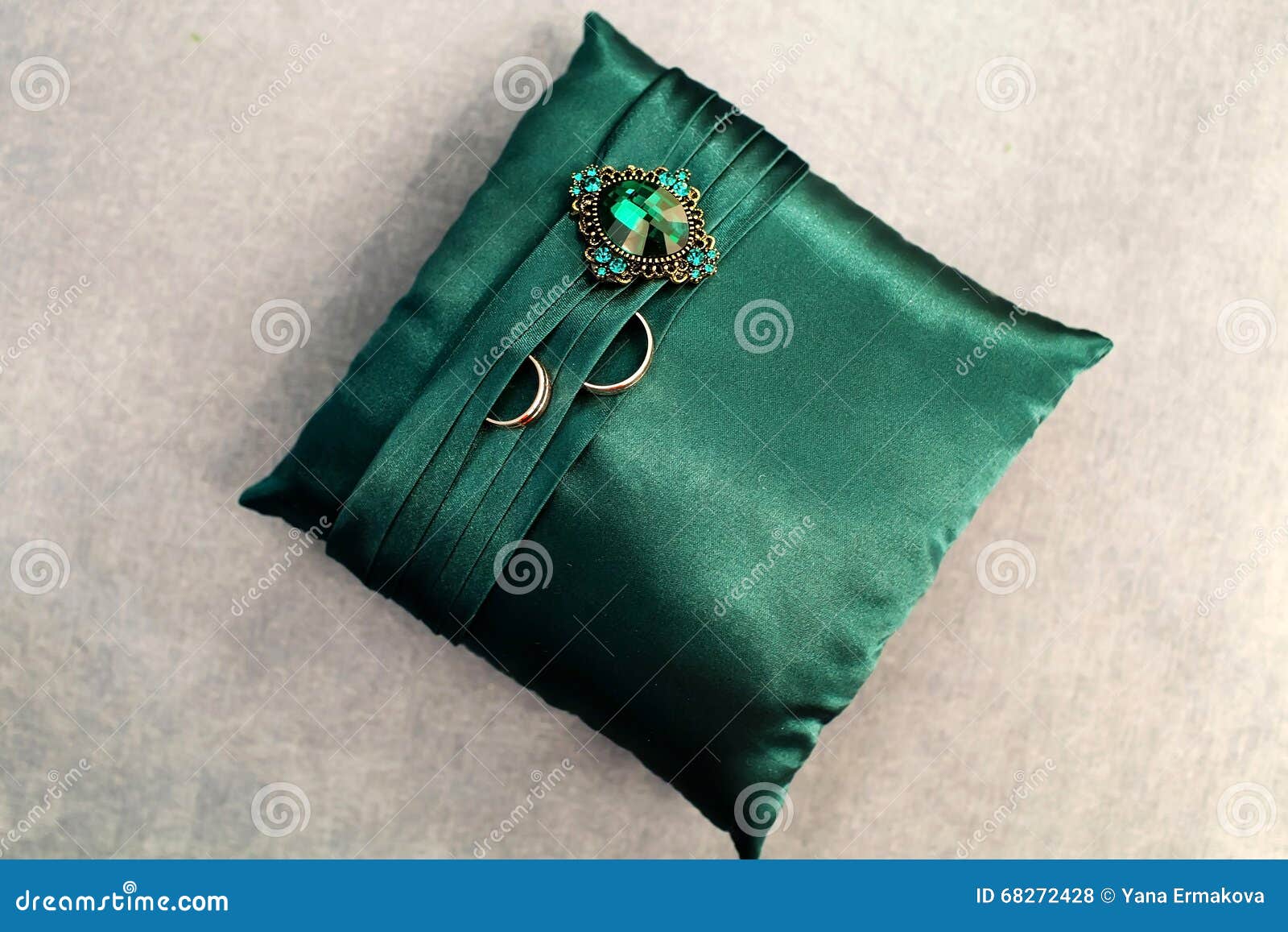 Engagement Gold Rings on the Pillow Stock Photo Image of elegance